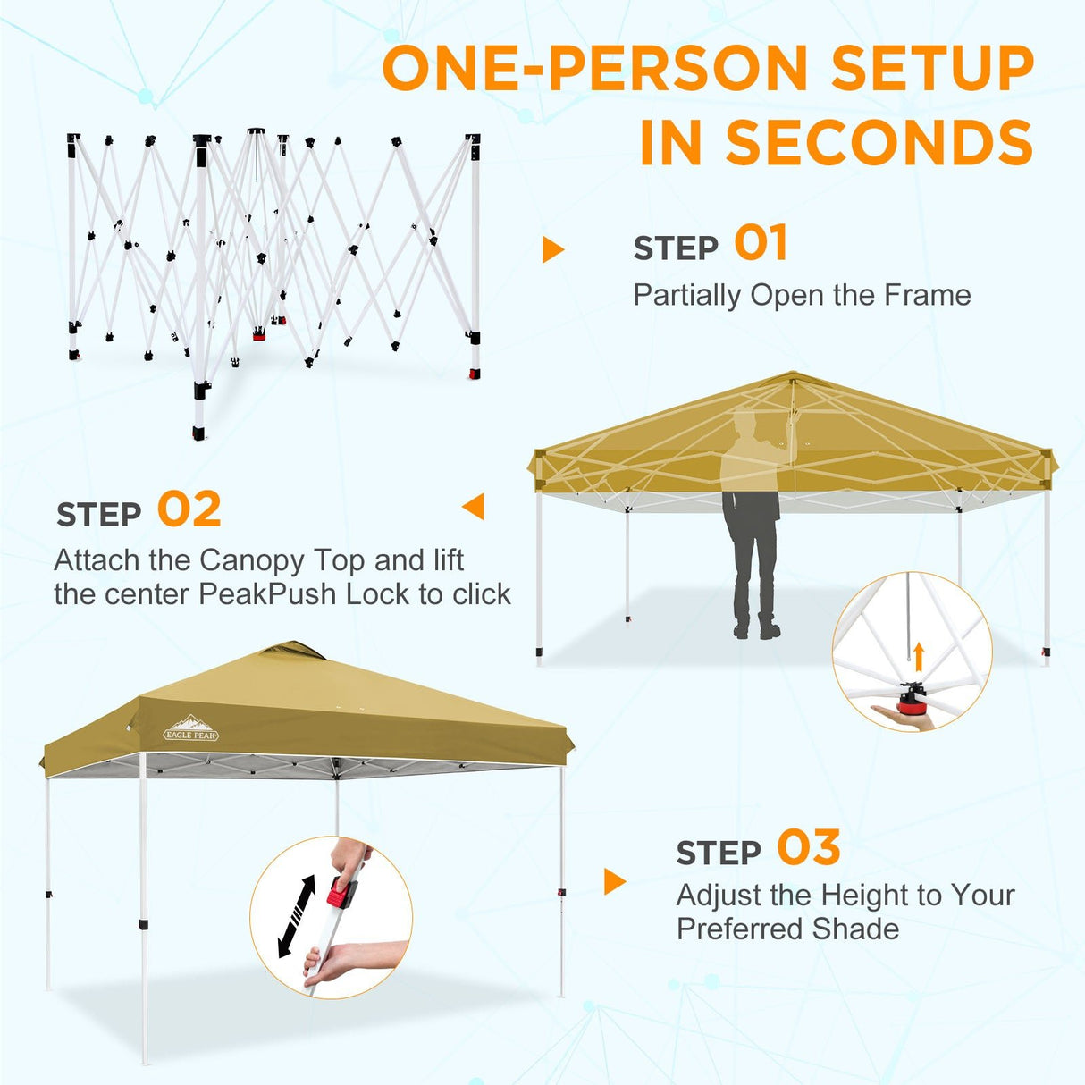 12x12 ft Pop Up Canopy Tent - Eagle Peak