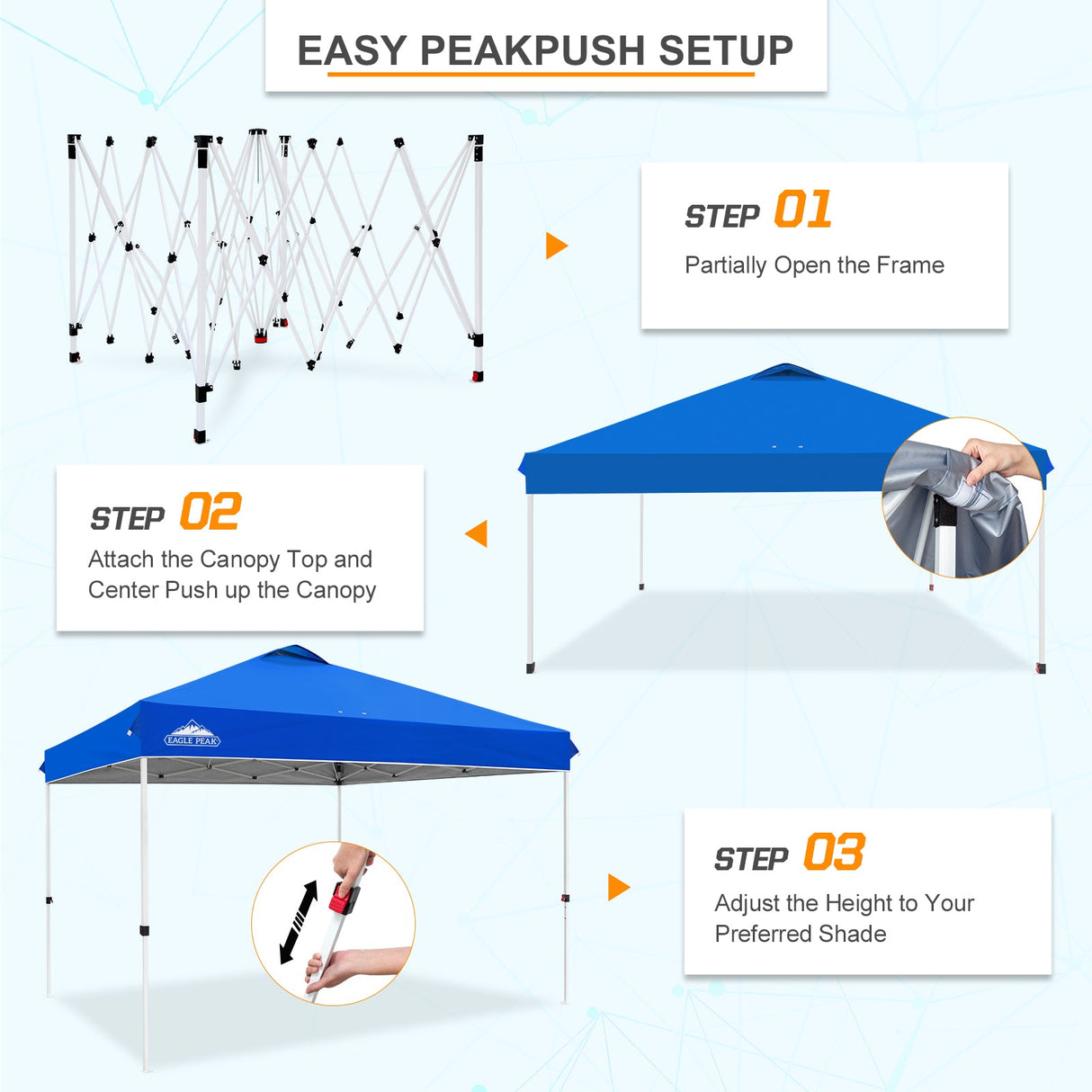 12x12 ft Pop Up Canopy Tent - Eagle Peak Custom Canopy Tent