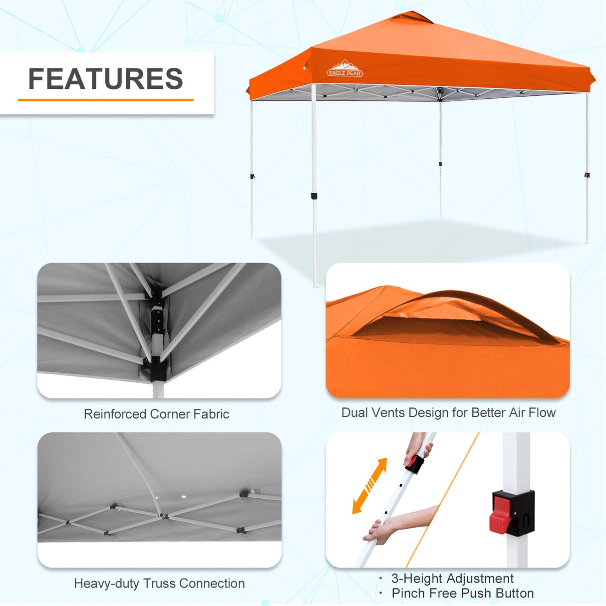 12x12 ft Pop Up Canopy Tent - Eagle Peak Custom Canopy Tent