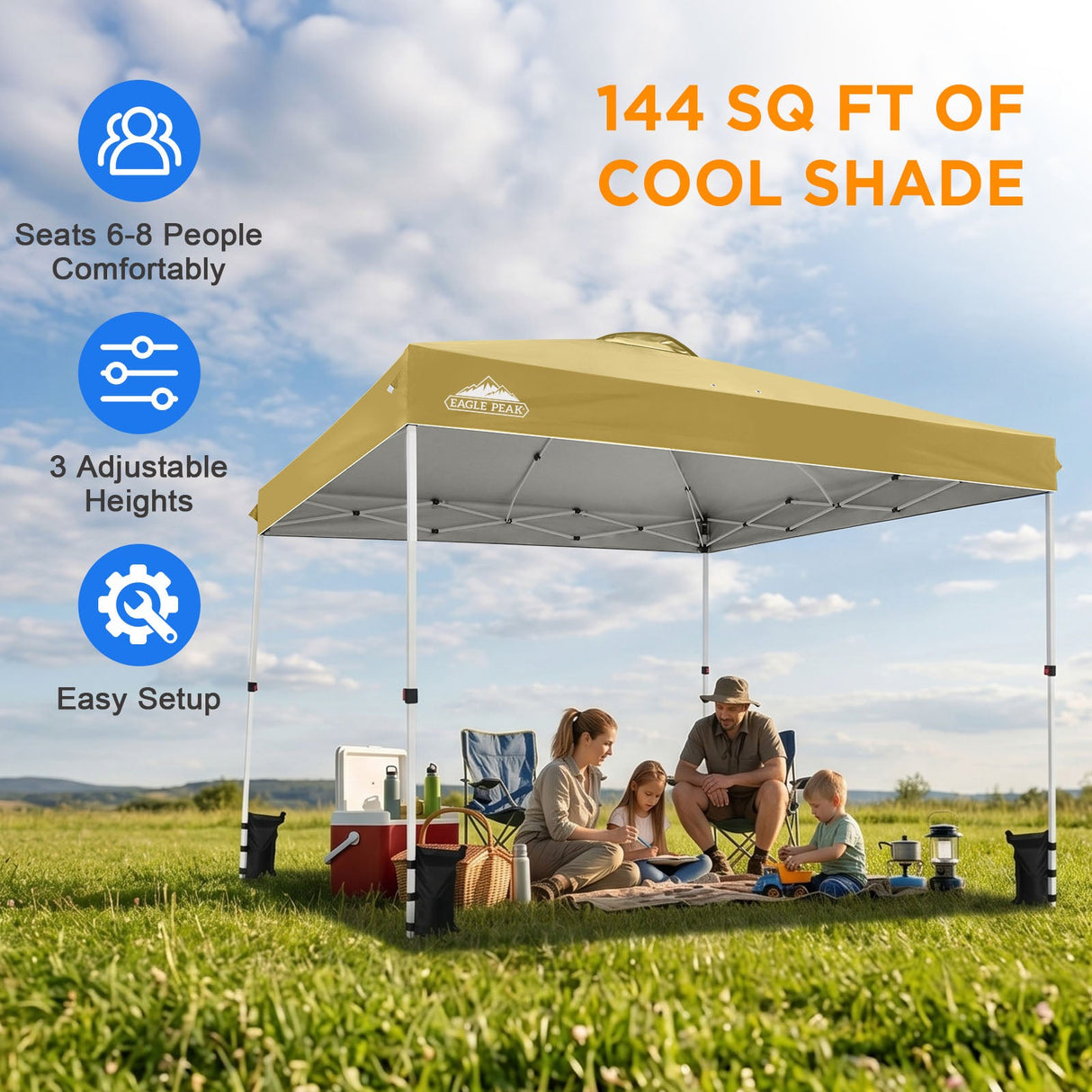12x12 ft Pop Up Canopy Tent - Eagle Peak