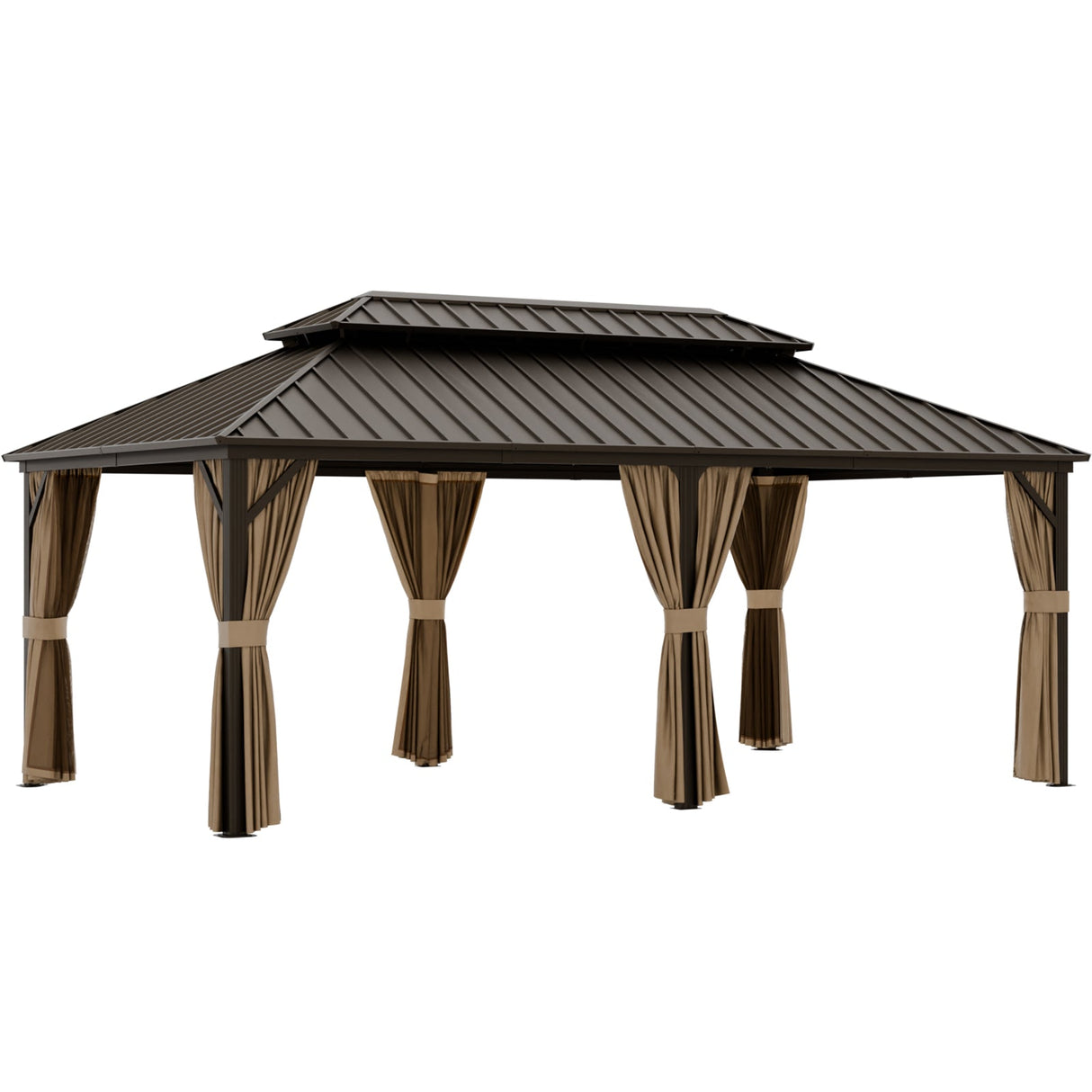 12x20 Hardtop Gazebo, Galvanized Steel Double Roof with Aluminum Frame - Eagle Peak Custom Canopy Tent