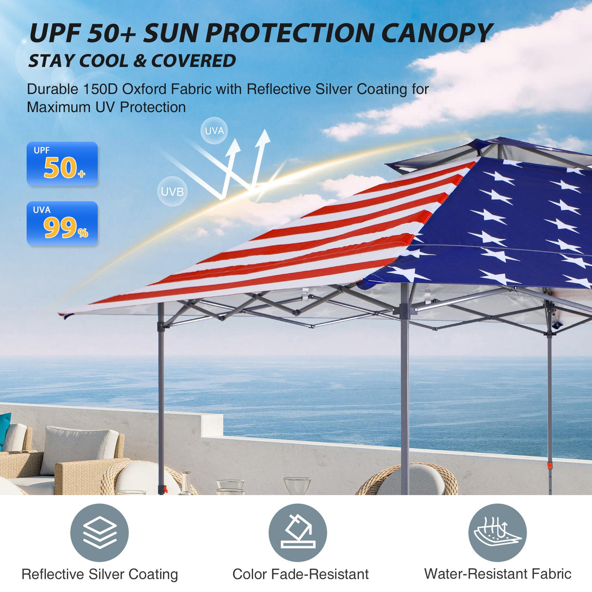 13x13 Straight Leg Pop Up Canopy Tent with 169 sqft of Shade - Eagle Peak Custom Canopy Tent