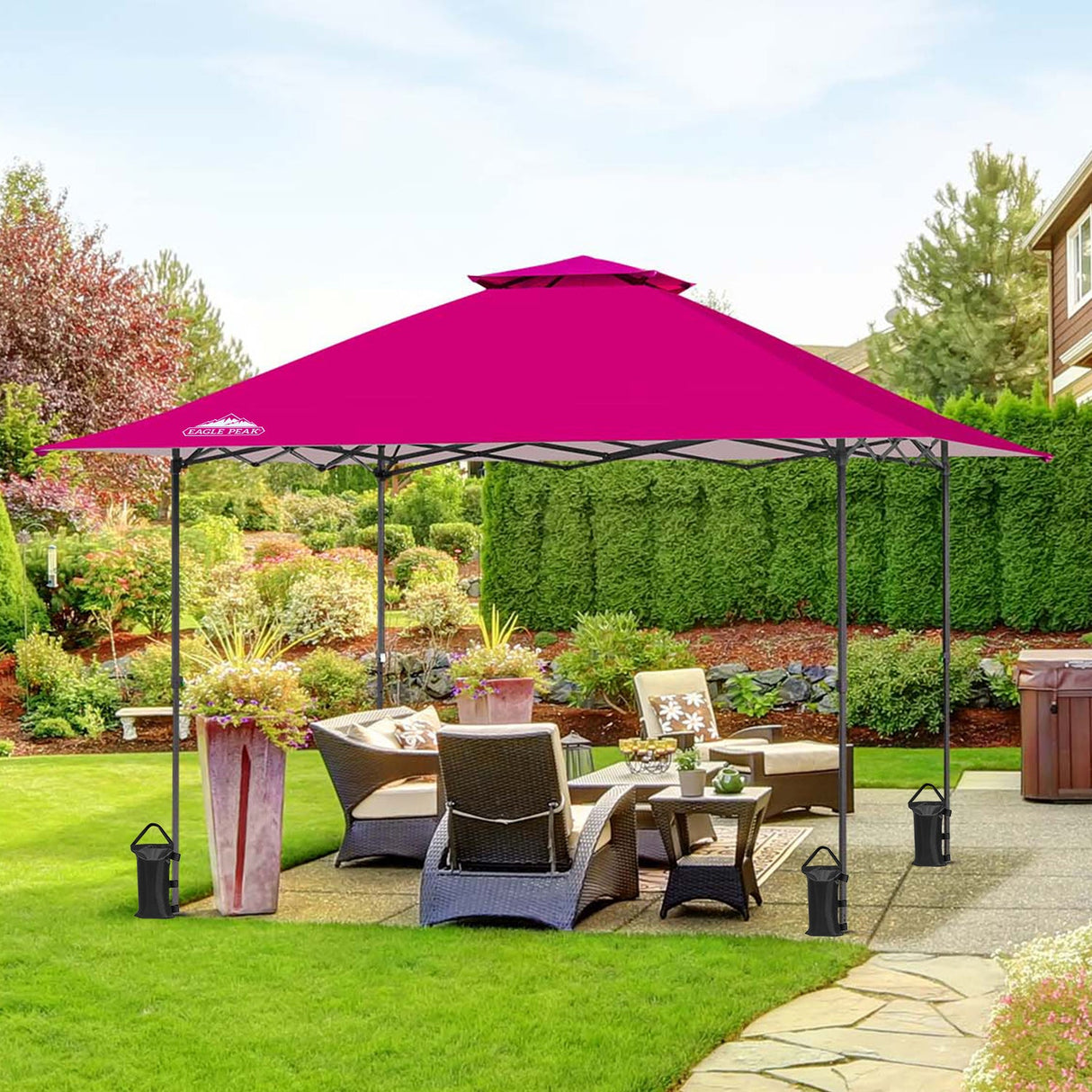 13x13 Straight Leg Pop Up Canopy Tent with 169 sqft of Shade - Eagle Peak Custom Canopy Tent