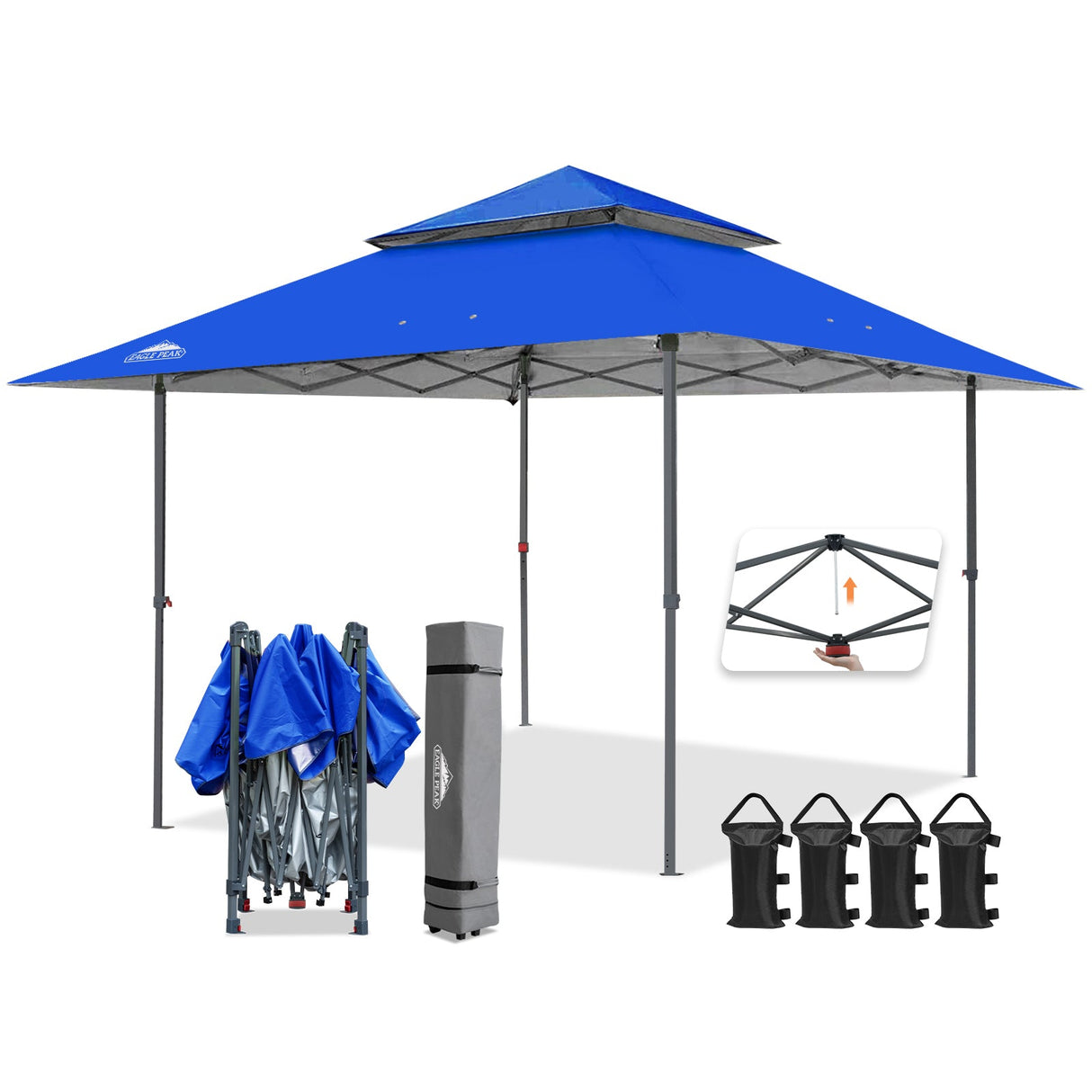 13x13 Straight Leg Pop Up Canopy Tent with 169 sqft of Shade - Eagle Peak Custom Canopy Tent