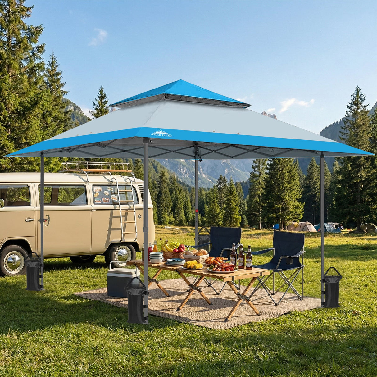 13x13 Straight Leg Pop Up Canopy Tent with 169 sqft of Shade - Eagle Peak Custom Canopy Tent