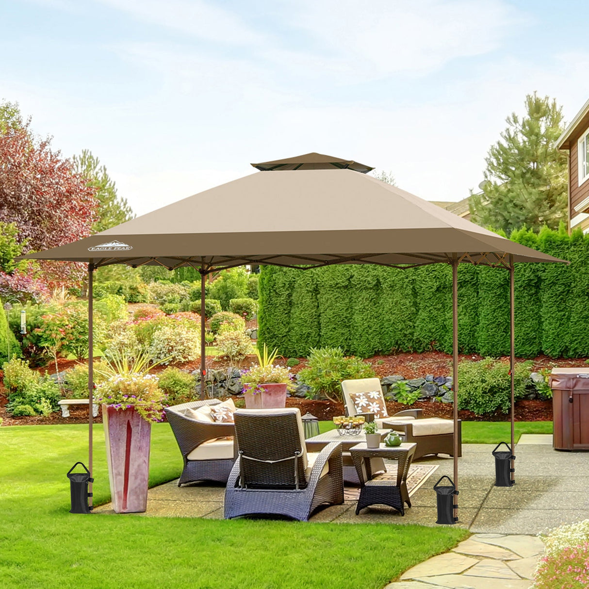 13x13 Straight Leg Pop Up Canopy Tent with 169 sqft of Shade - Eagle Peak Custom Canopy Tent