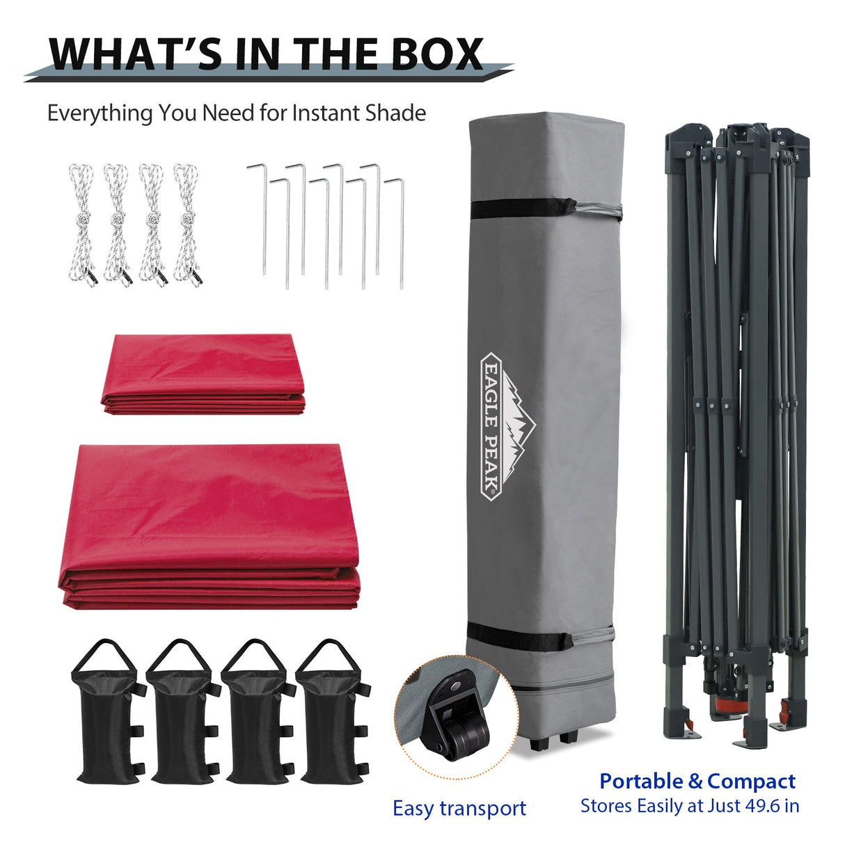 13x13 Straight Leg Pop Up Canopy Tent with 169 sqft of Shade - Eagle Peak Custom Canopy Tent