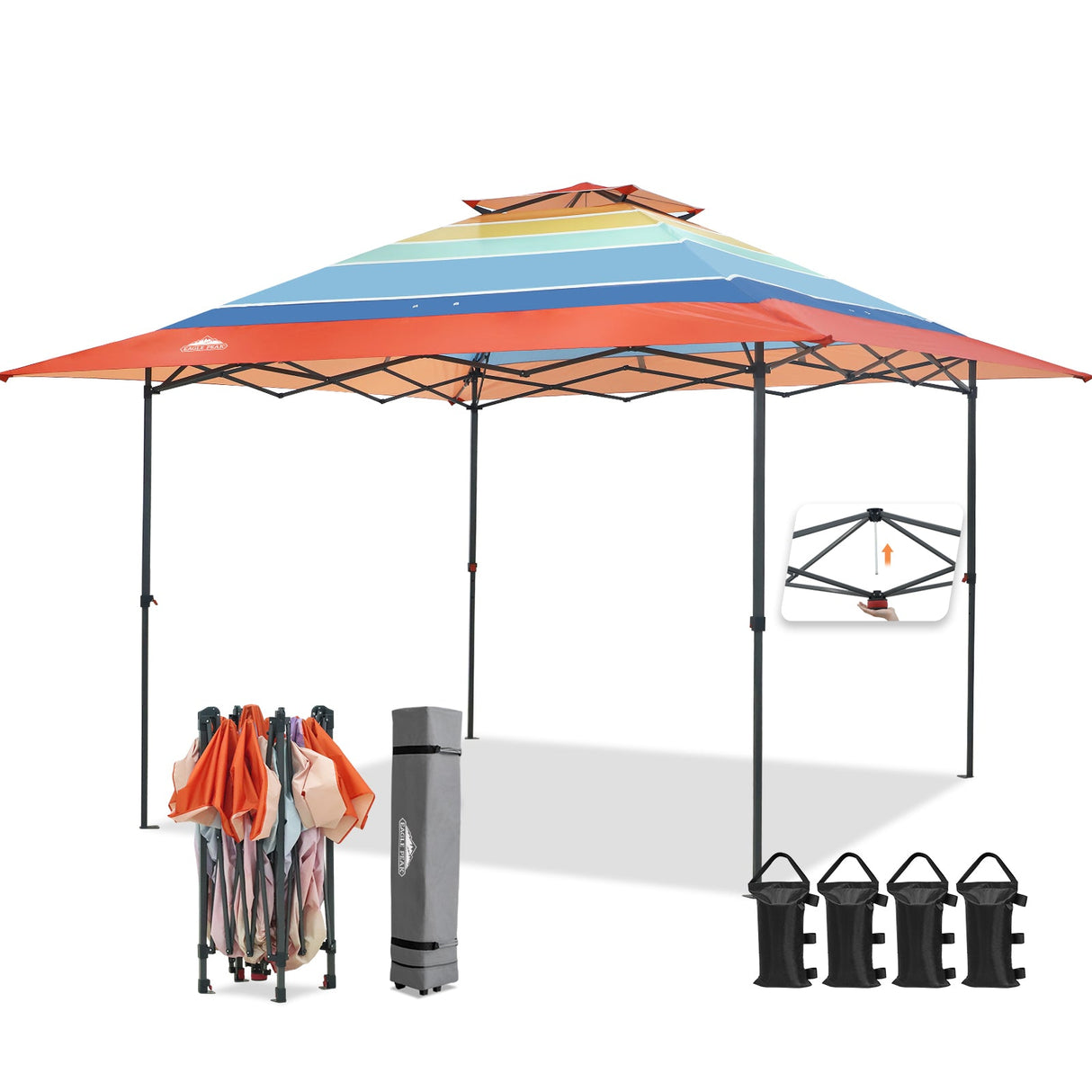13x13 Straight Leg Pop Up Canopy Tent with 169 sqft of Shade - Eagle Peak®