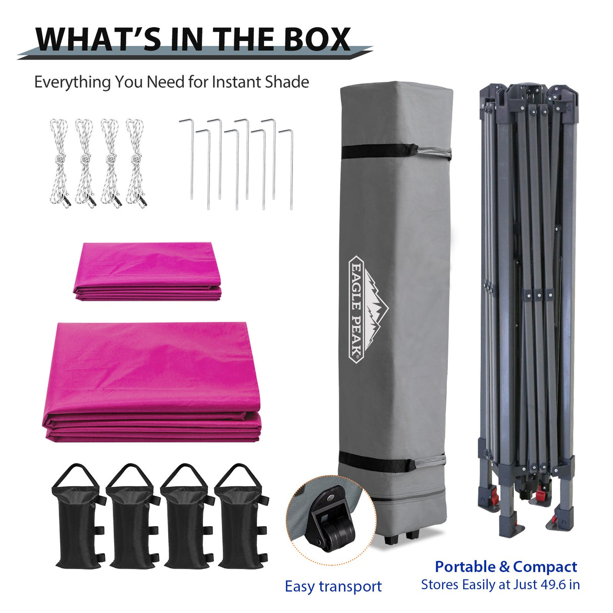 13x13 Straight Leg Pop Up Canopy Tent with 169 sqft of Shade - Eagle Peak Custom Canopy Tent