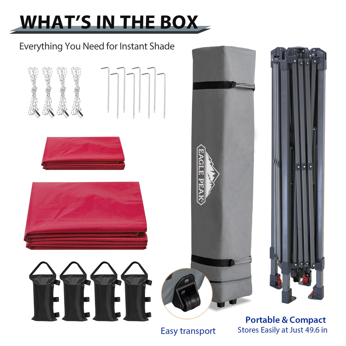 13x13 Straight Leg Pop Up Canopy Tent with 169 sqft of Shade - Eagle Peak Custom Canopy Tent