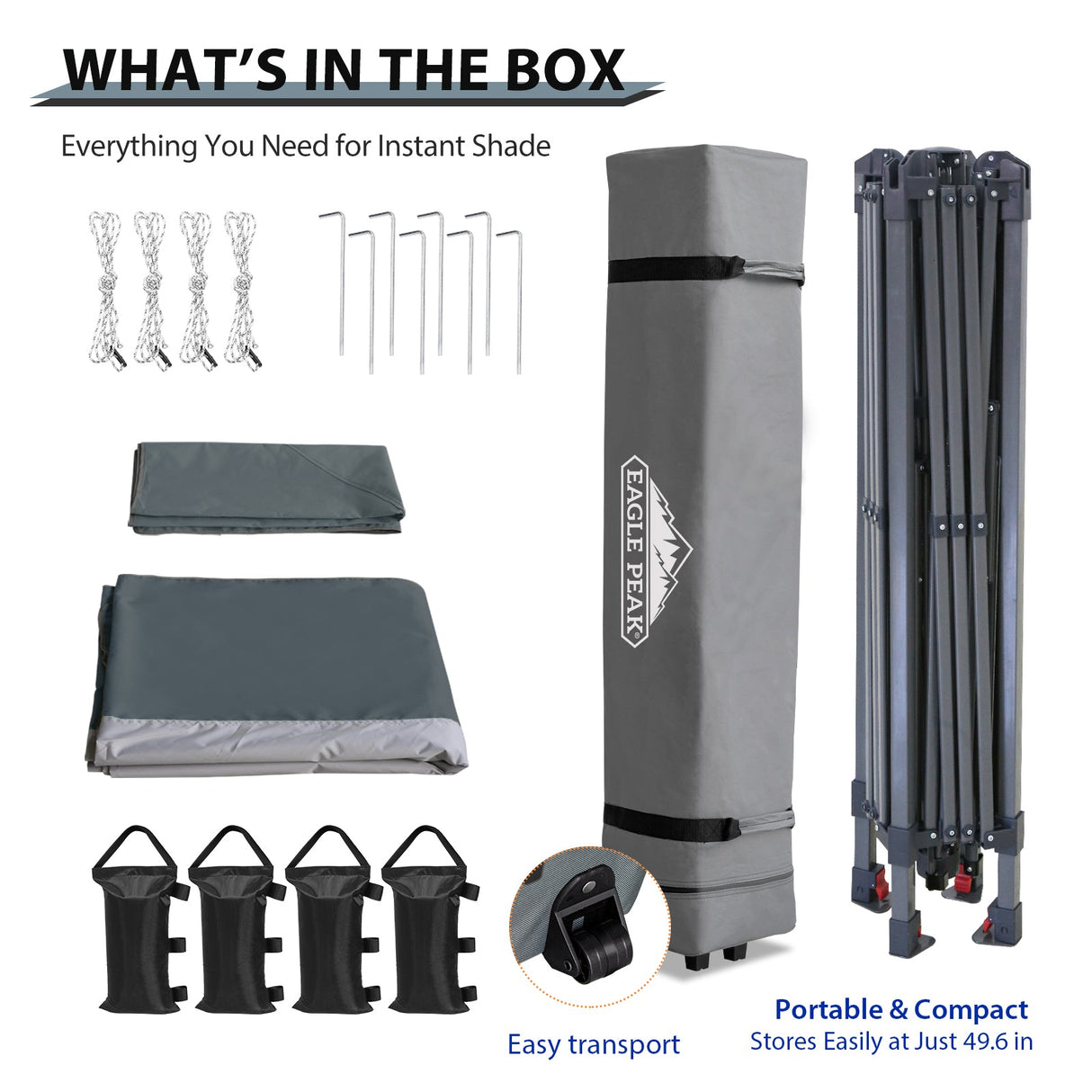 13x13 Straight Leg Pop Up Canopy Tent with 169 sqft of Shade - Eagle Peak Custom Canopy Tent