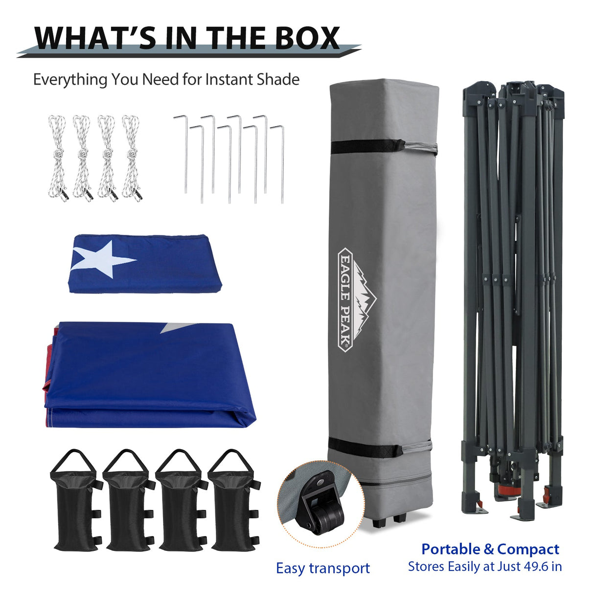 13x13 Straight Leg Pop Up Canopy Tent with 169 sqft of Shade - Eagle Peak Custom Canopy Tent