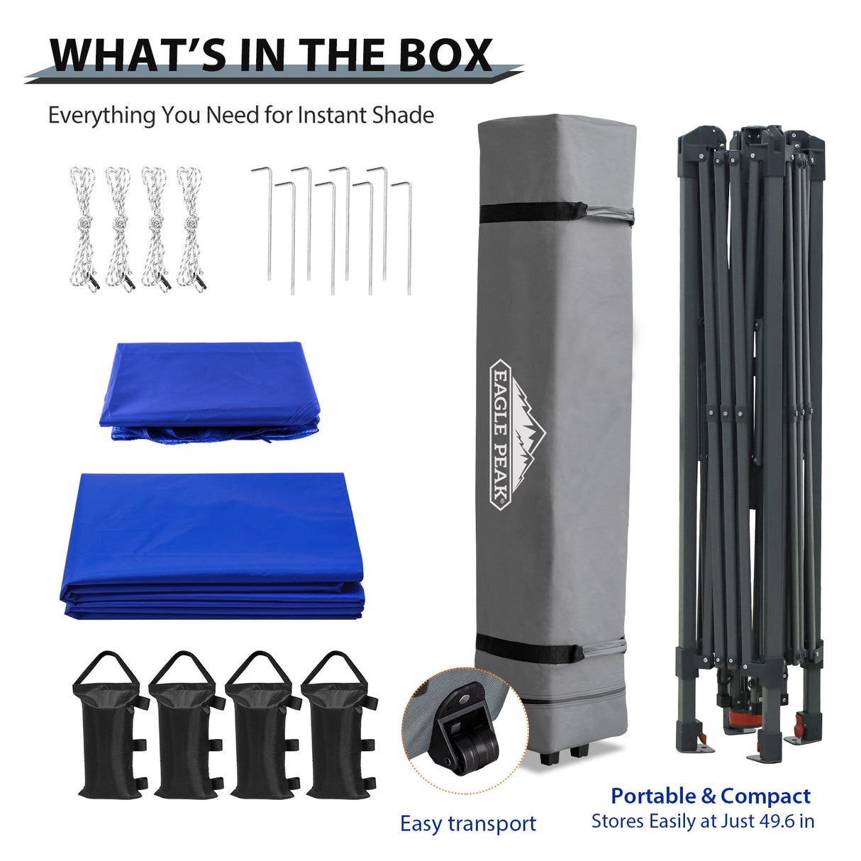 13x13 Straight Leg Pop Up Canopy Tent with 169 sqft of Shade - Eagle Peak Custom Canopy Tent