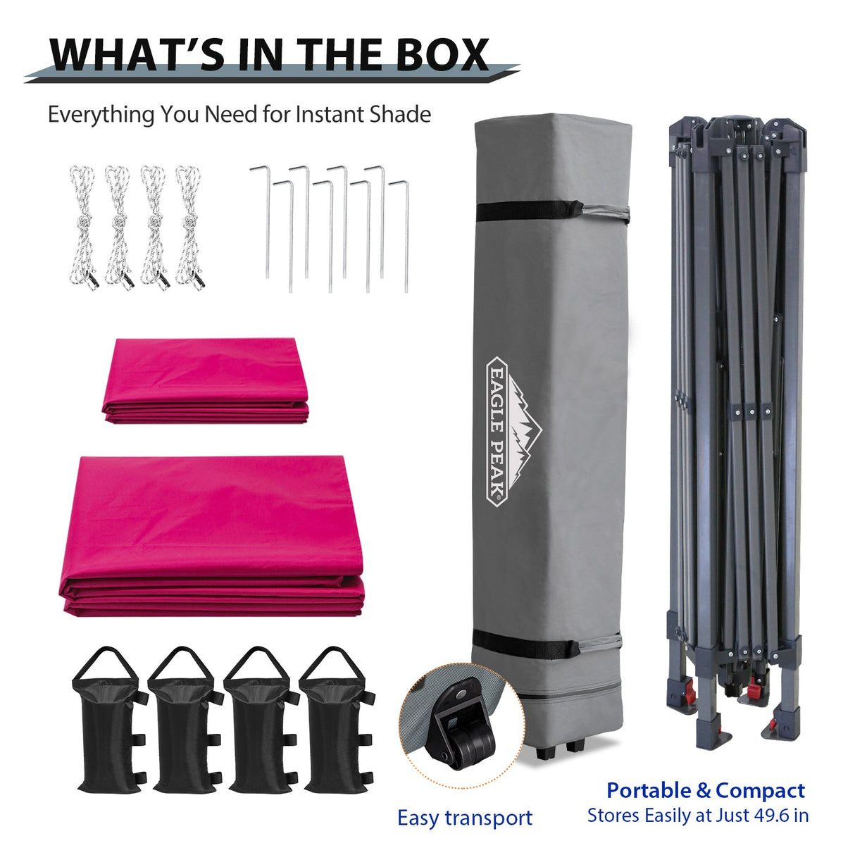 13x13 Straight Leg Pop Up Canopy Tent with 169 sqft of Shade - Eagle Peak Custom Canopy Tent