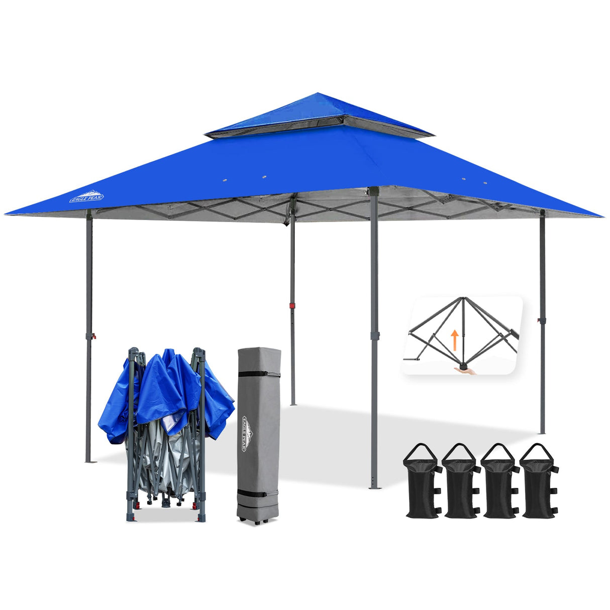 13x13 Straight Leg Pop Up Canopy Tent with 169 sqft of Shade - Eagle Peak Custom Canopy Tent