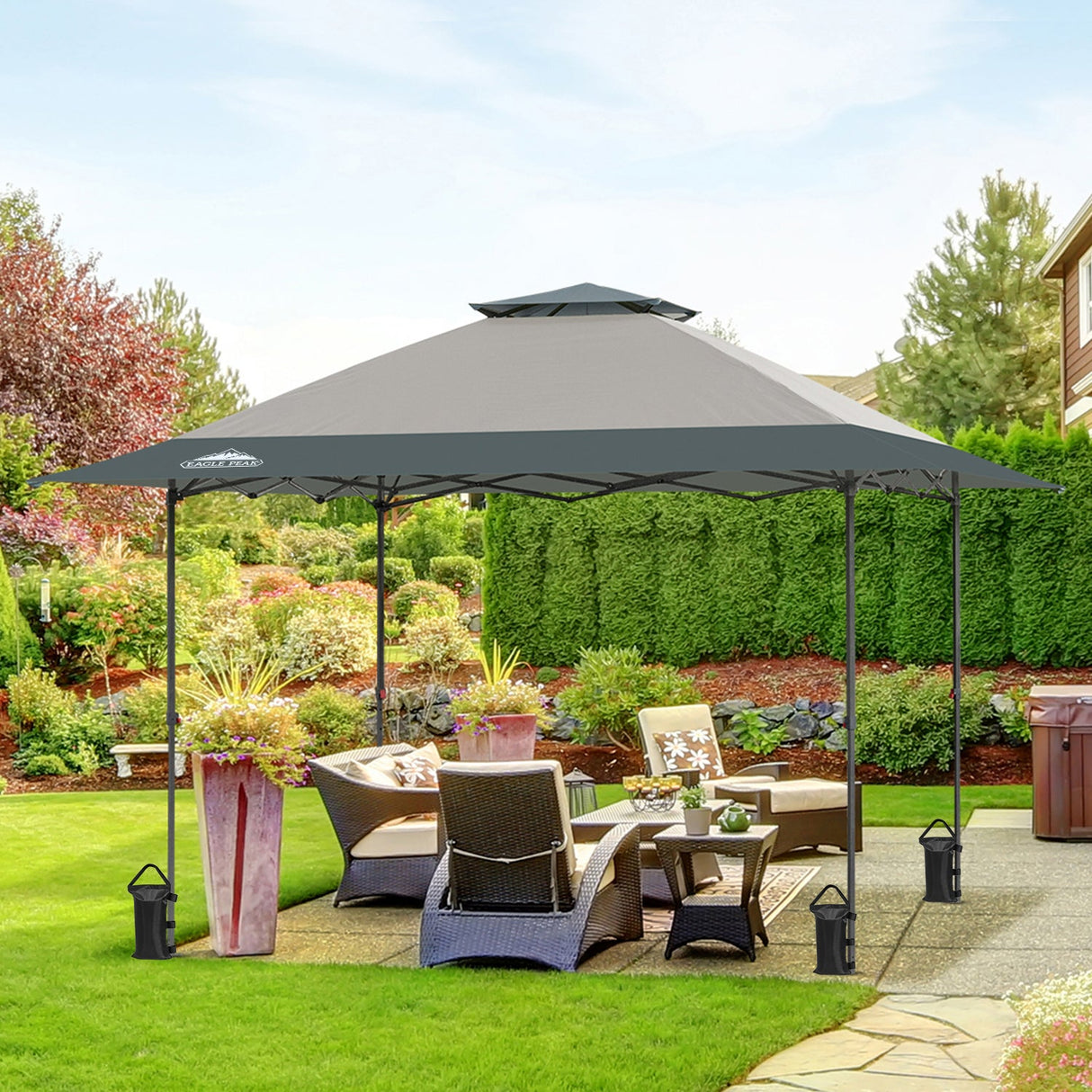 13x13 Straight Leg Pop Up Canopy Tent with 169 sqft of Shade - Eagle Peak Custom Canopy Tent