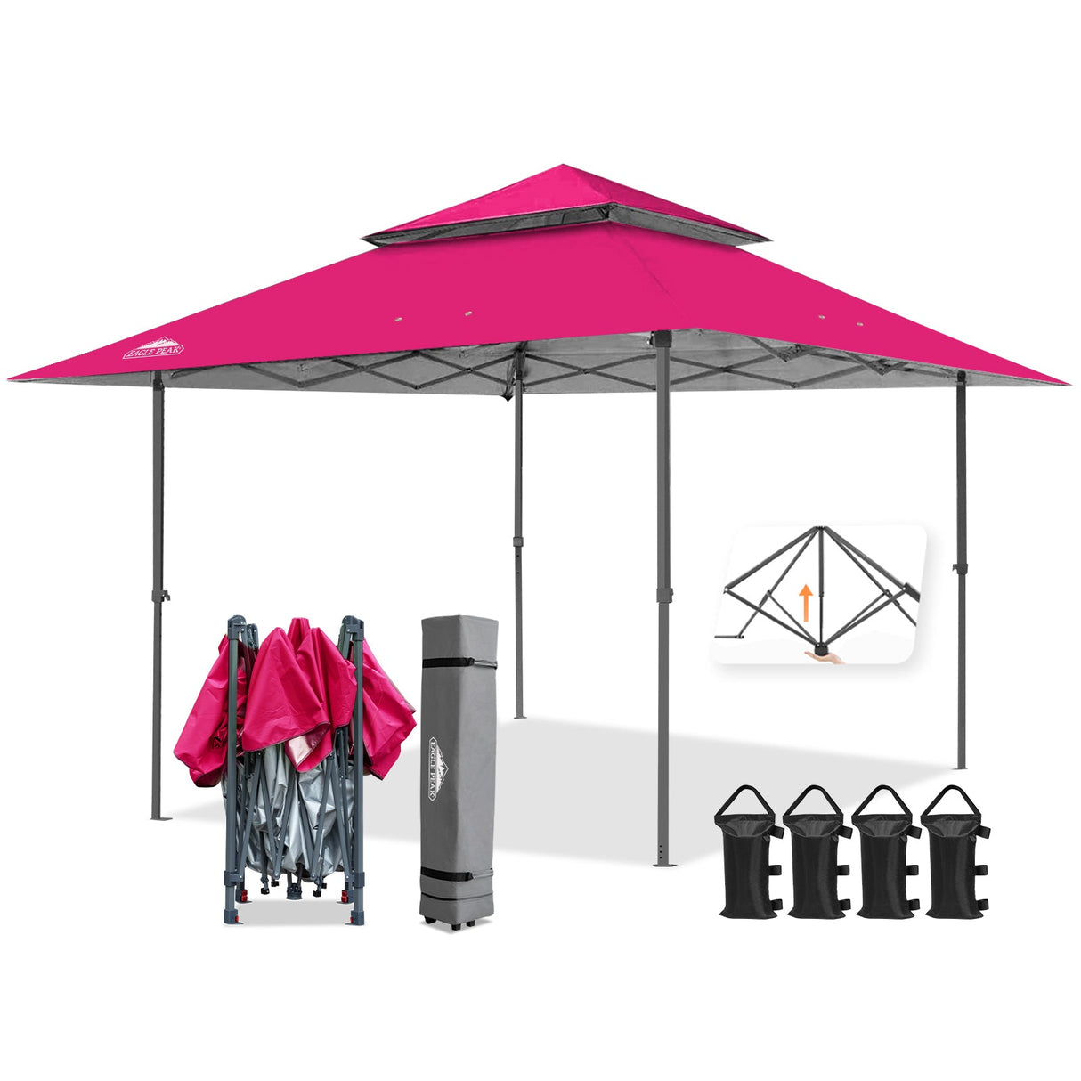 13x13 Straight Leg Pop Up Canopy Tent with 169 sqft of Shade - Eagle Peak Custom Canopy Tent