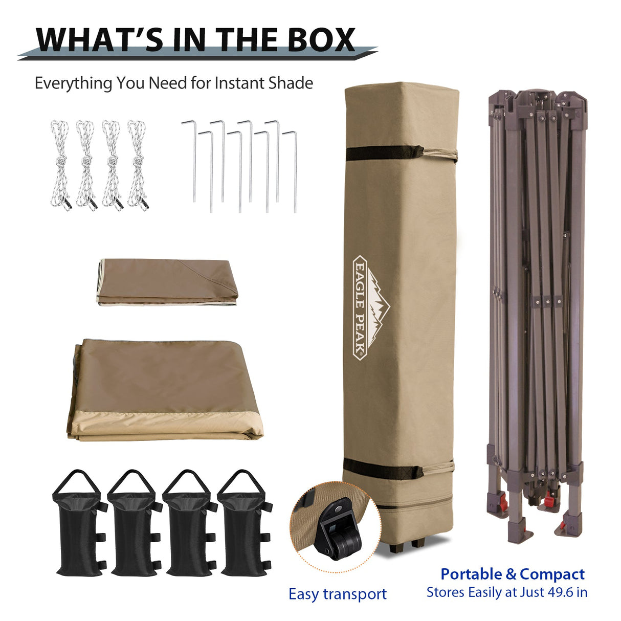 13x13 Straight Leg Pop Up Canopy Tent with 169 sqft of Shade - Eagle Peak Custom Canopy Tent