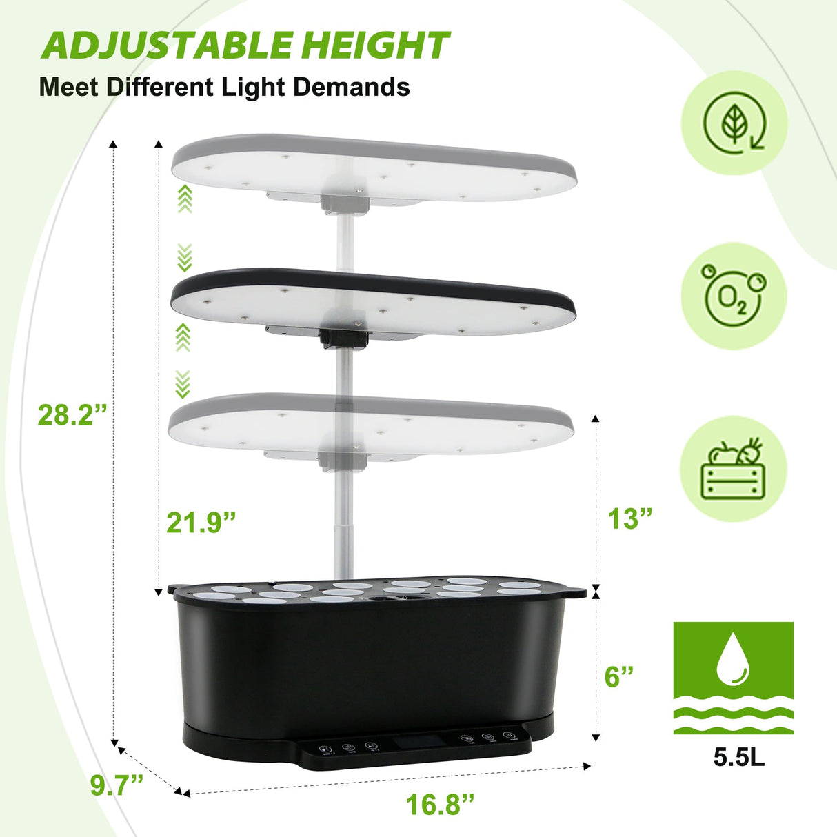 15 Pods Hydroponics Growing System with WiFi - Eagle Peak Custom Canopy Tent