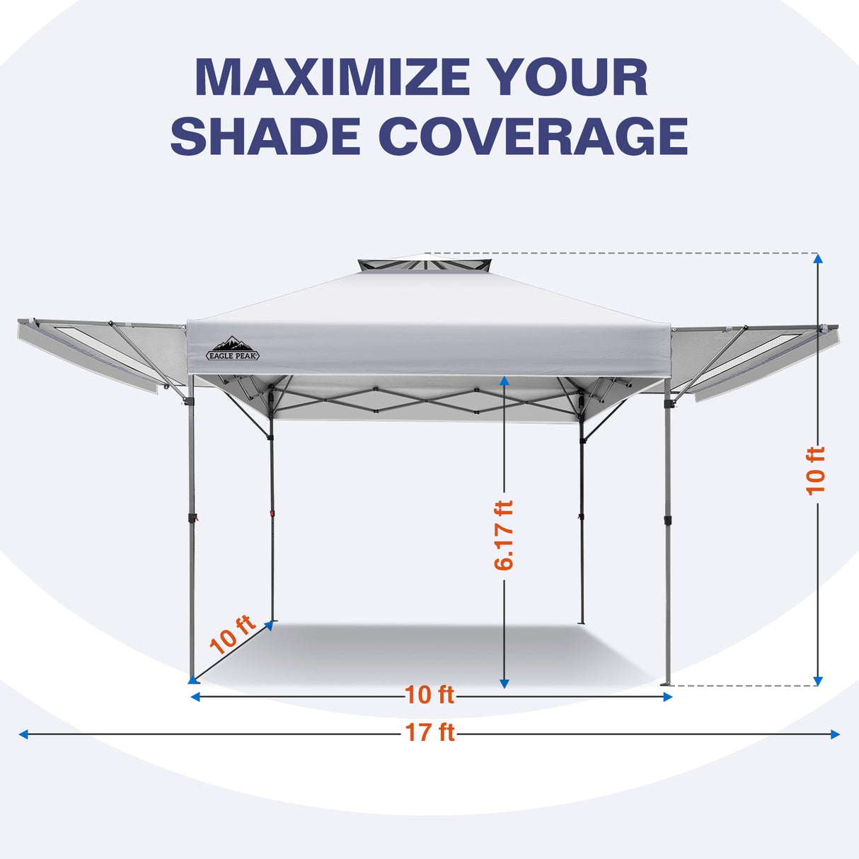 17x10 Pop up Gazebo Canopy Tent Outdoor Instant Canopy Shelter - Eagle Peak®