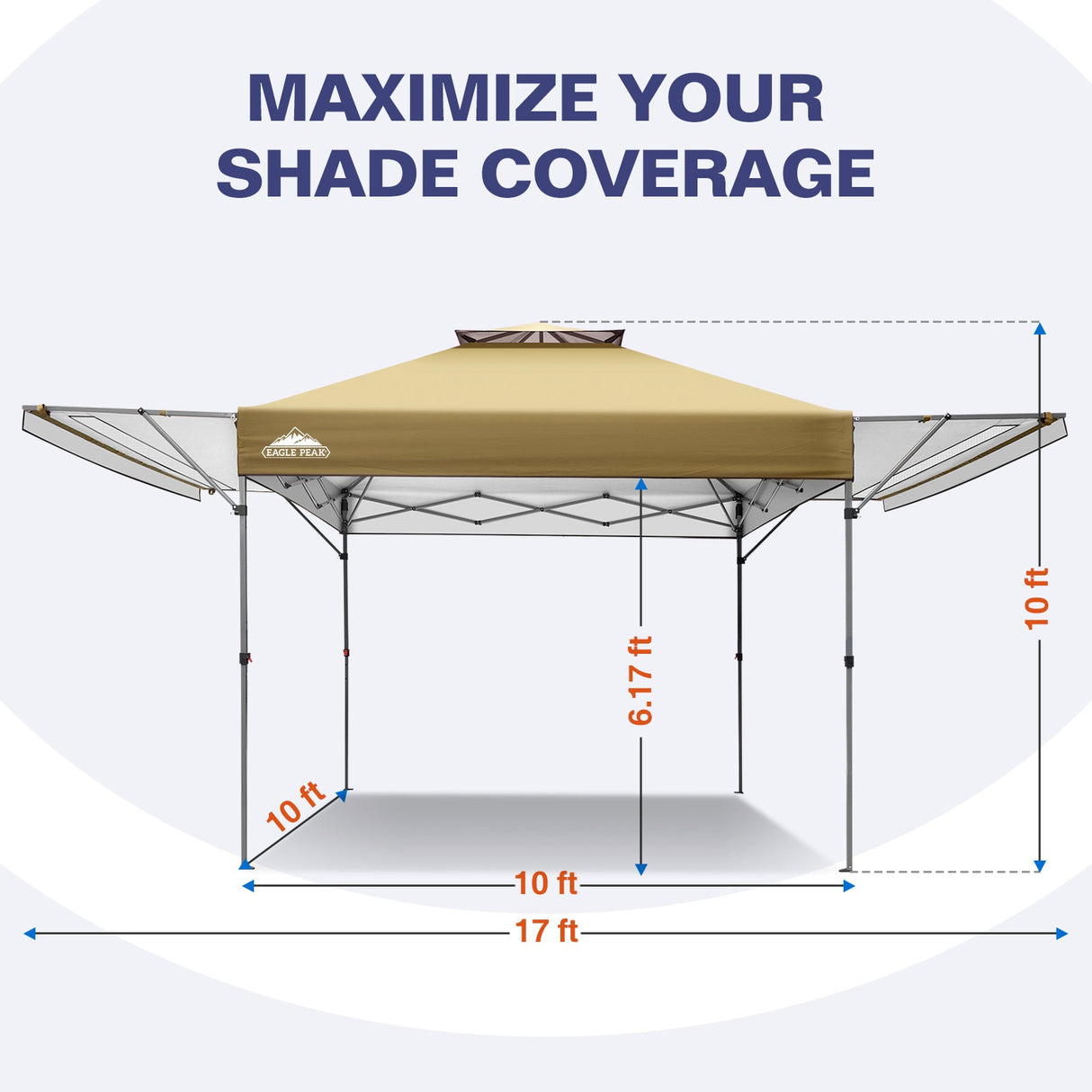17x10 Pop up Gazebo Canopy Tent Outdoor Instant Canopy Shelter - Eagle Peak®