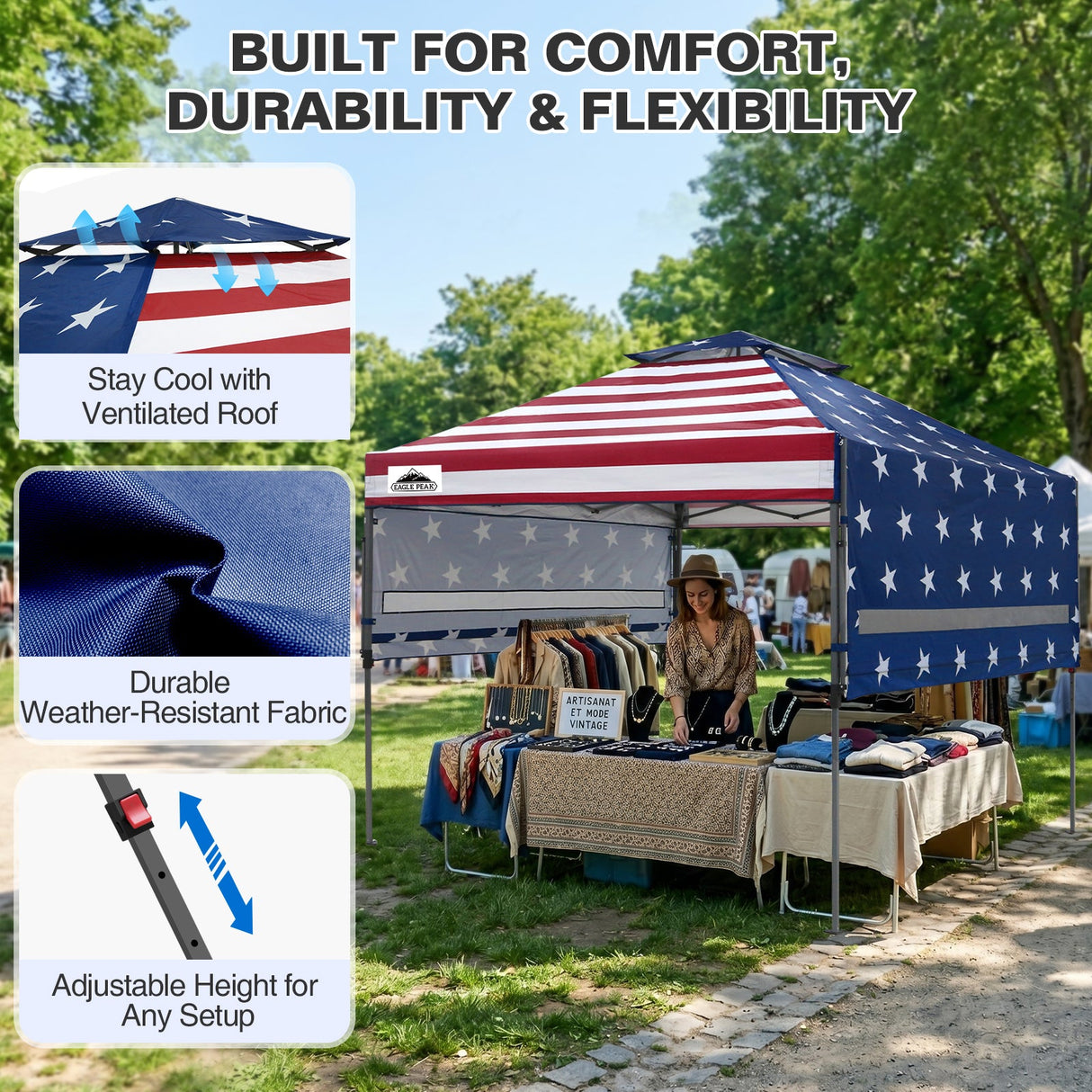 17x10 Pop up Gazebo Canopy Tent Outdoor Instant Canopy Shelter - Eagle Peak®