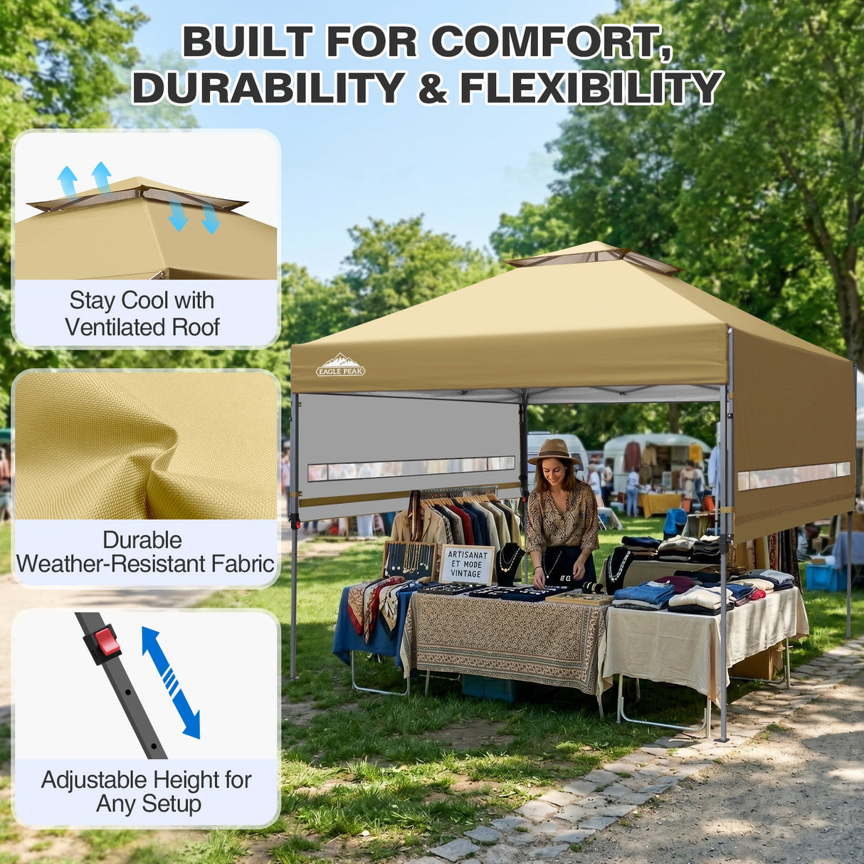 17x10 Pop up Gazebo Canopy Tent Outdoor Instant Canopy Shelter - Eagle Peak®