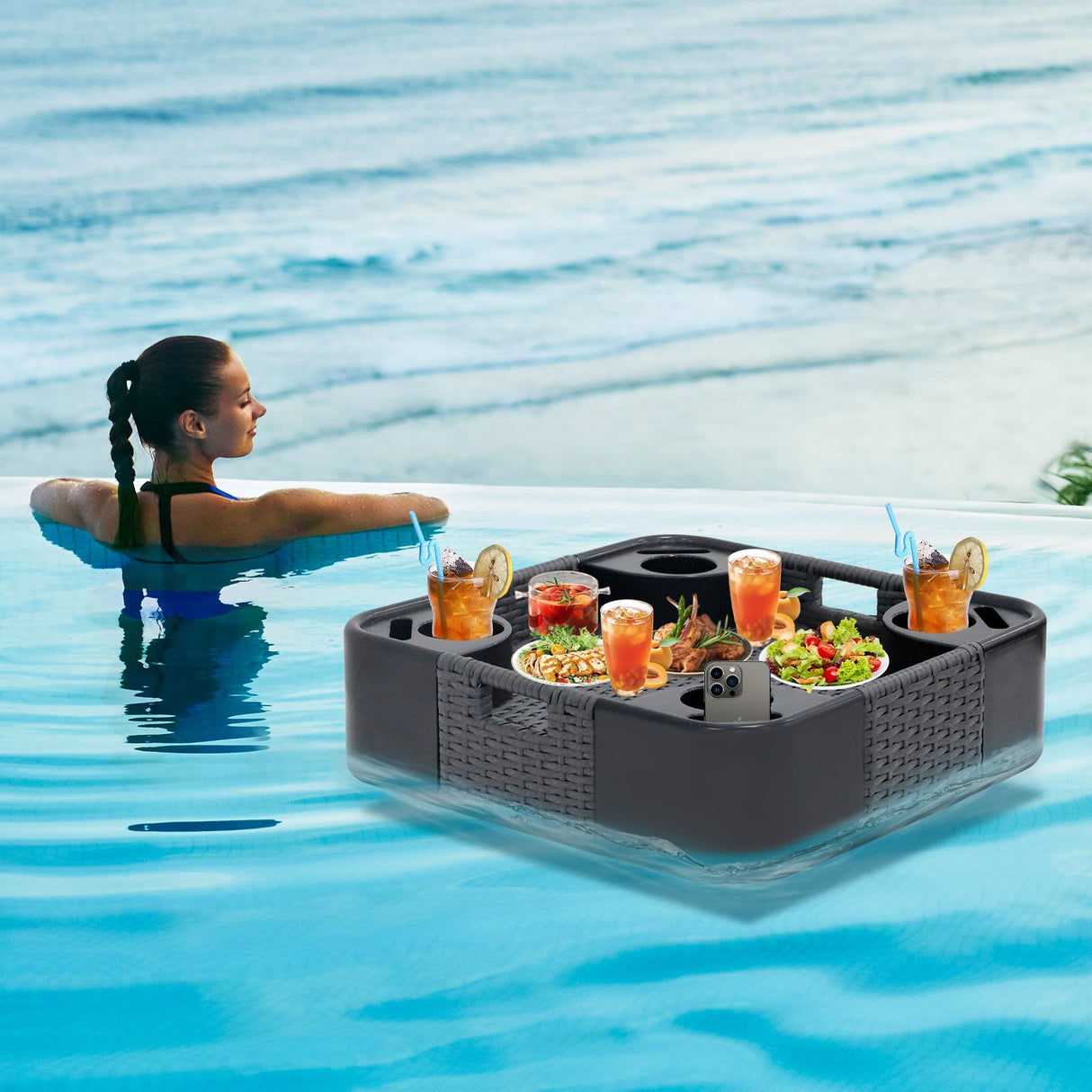 24”x24” Square/35”x24” Rectangular Floating Tray for Pool and Hot Tub - Eagle Peak Custom Canopy Tent