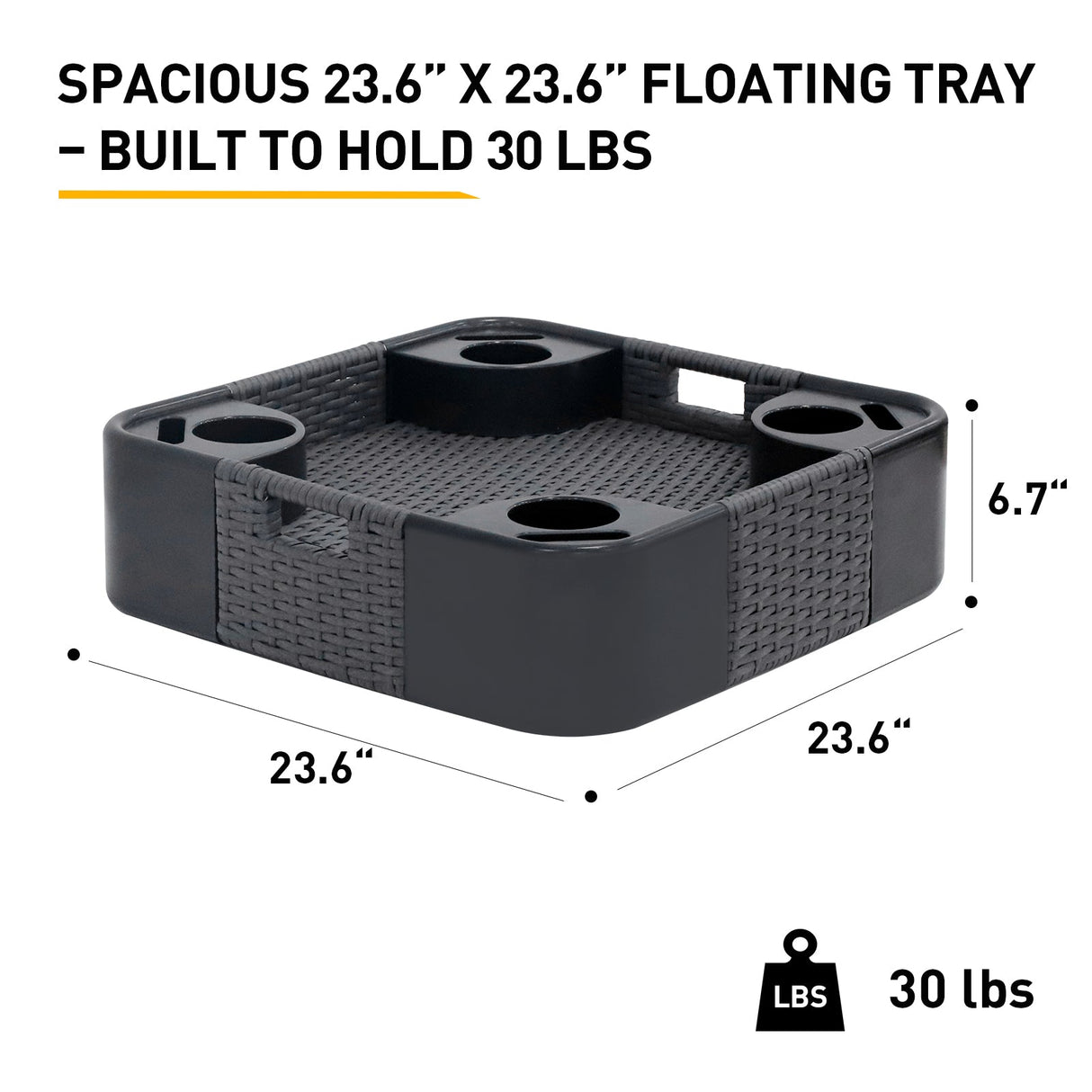 24”x24” Square/35”x24” Rectangular Floating Tray for Pool and Hot Tub - Eagle Peak Custom Canopy Tent
