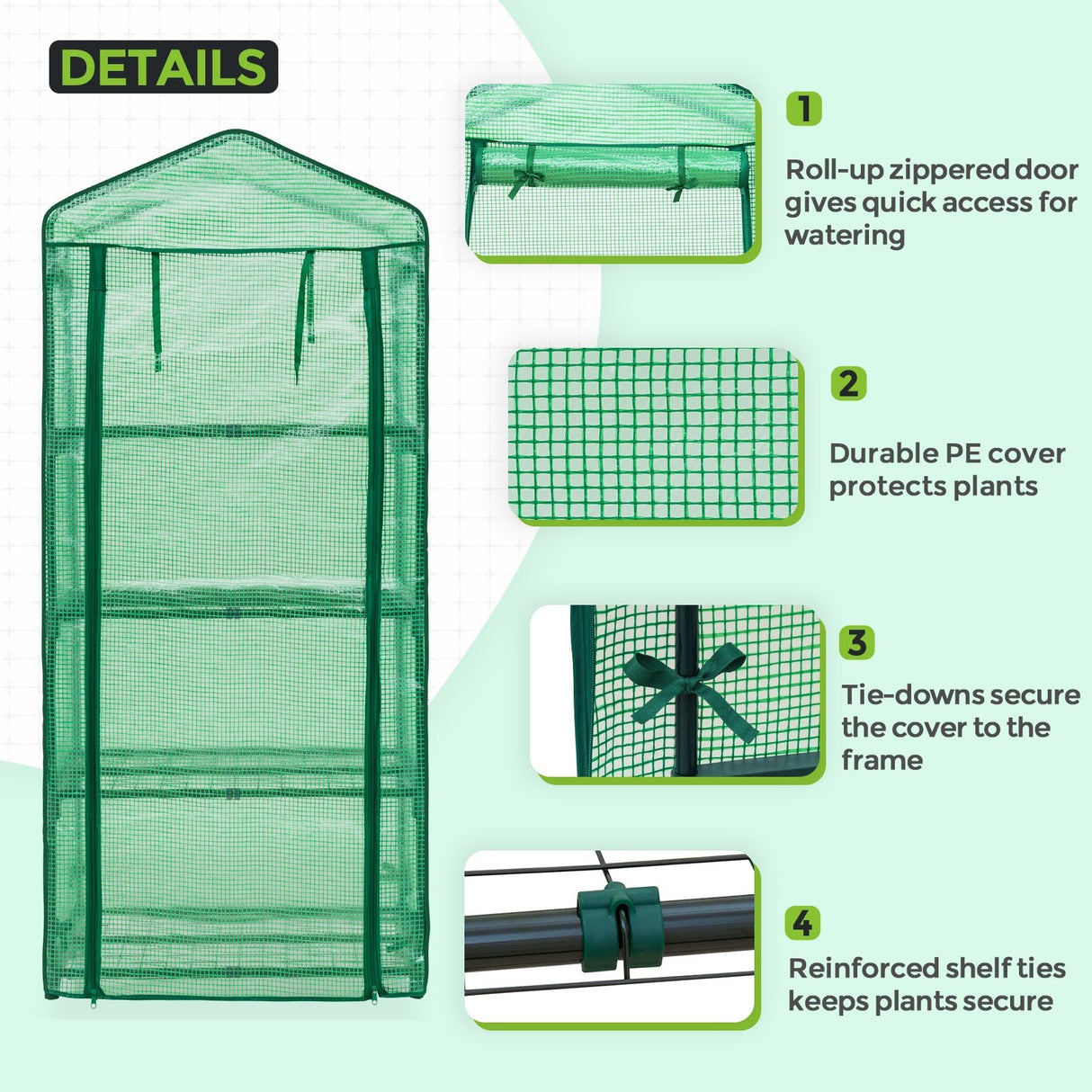 27.2"x19.3"x64.2" Mini Greenhouse with Wire Shelves - Eagle Peak