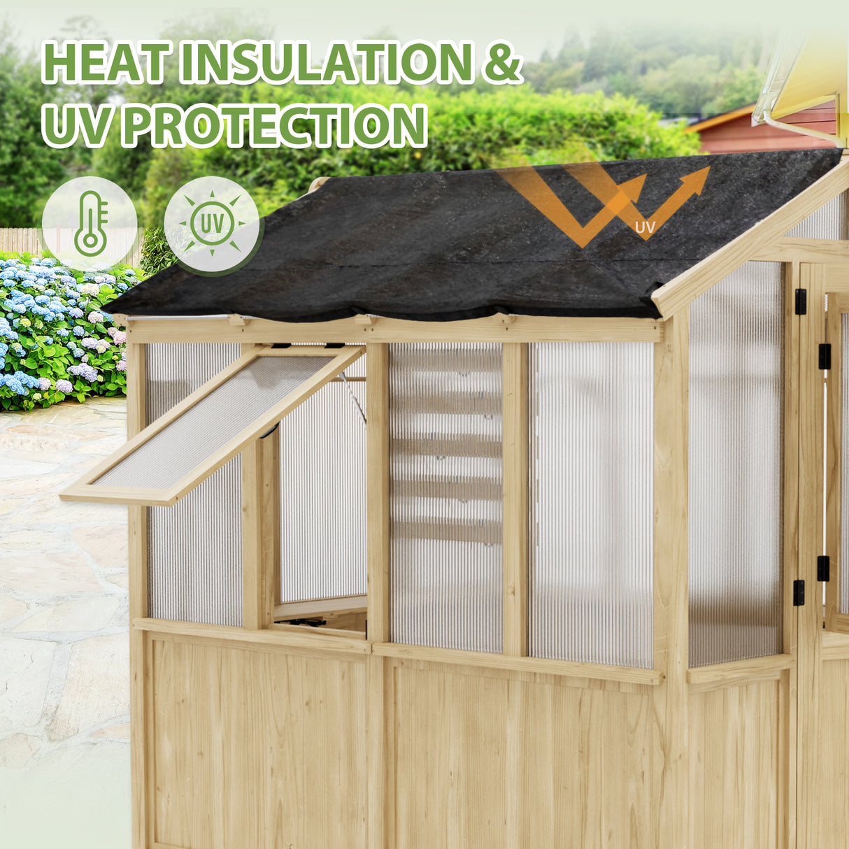 Shade Cloth for EAGLE PEAK 6.7x6x7.7 ft/6.7x7.8x7.7 ft/6.7x9.7x7.7 ft Wood Greenhouse