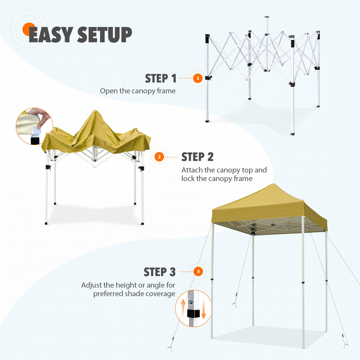5x5 Pop Up Canopy Tent Instant Straight Leg Outdoor Canopy Easy Set-up