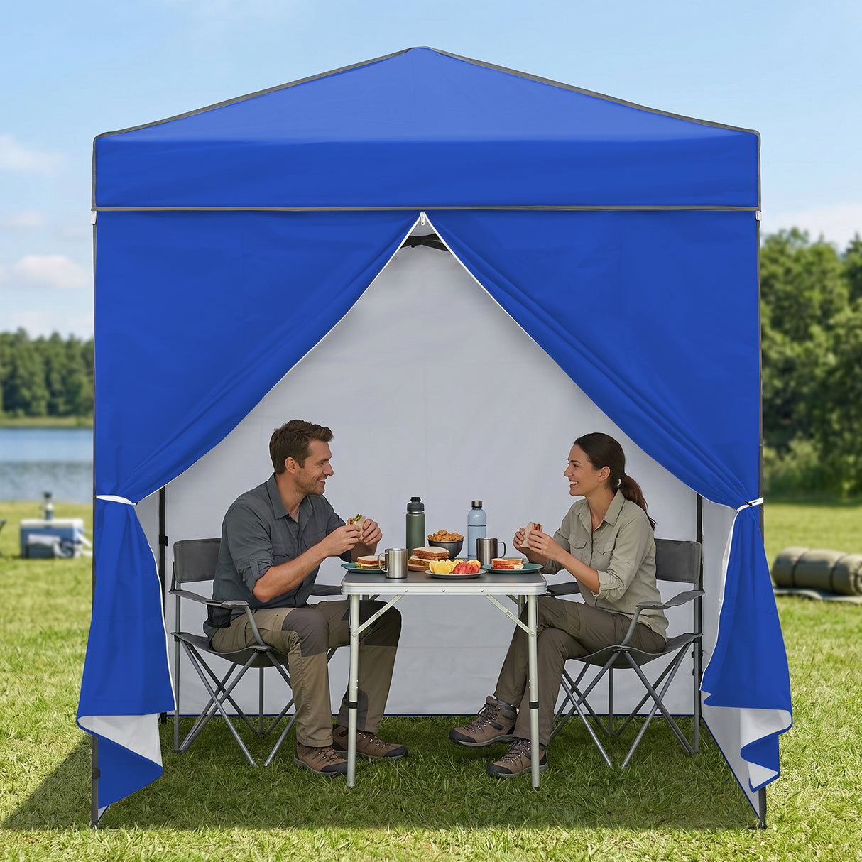 6x4 Instant Pop Up Canopy Tent with 4 Side Wall Panels
