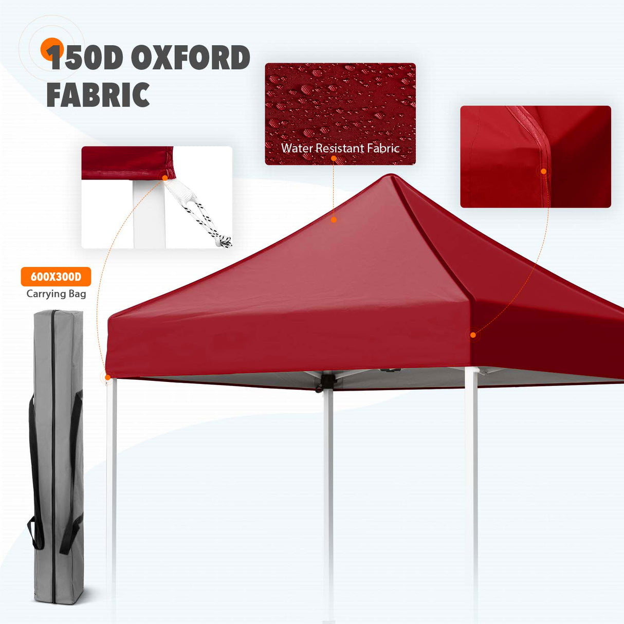 5x5 Pop Up Canopy Tent Instant Straight Leg Outdoor Canopy Easy Set-up