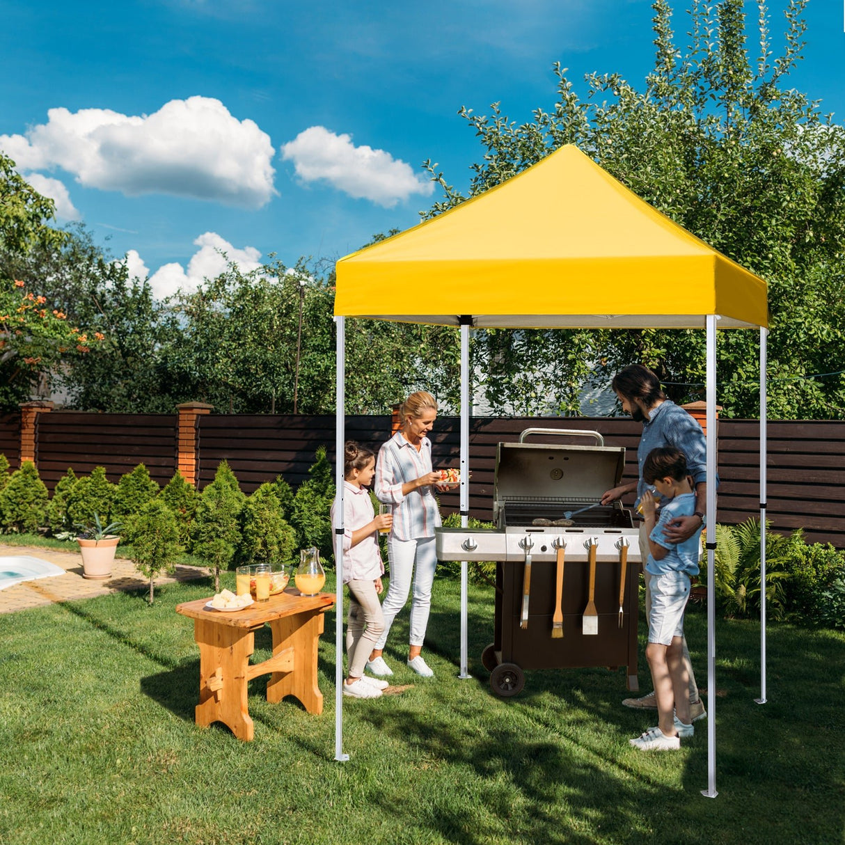 5x5 Pop Up Canopy Tent Instant Straight Leg Outdoor Canopy Easy Set - up - Eagle Peak