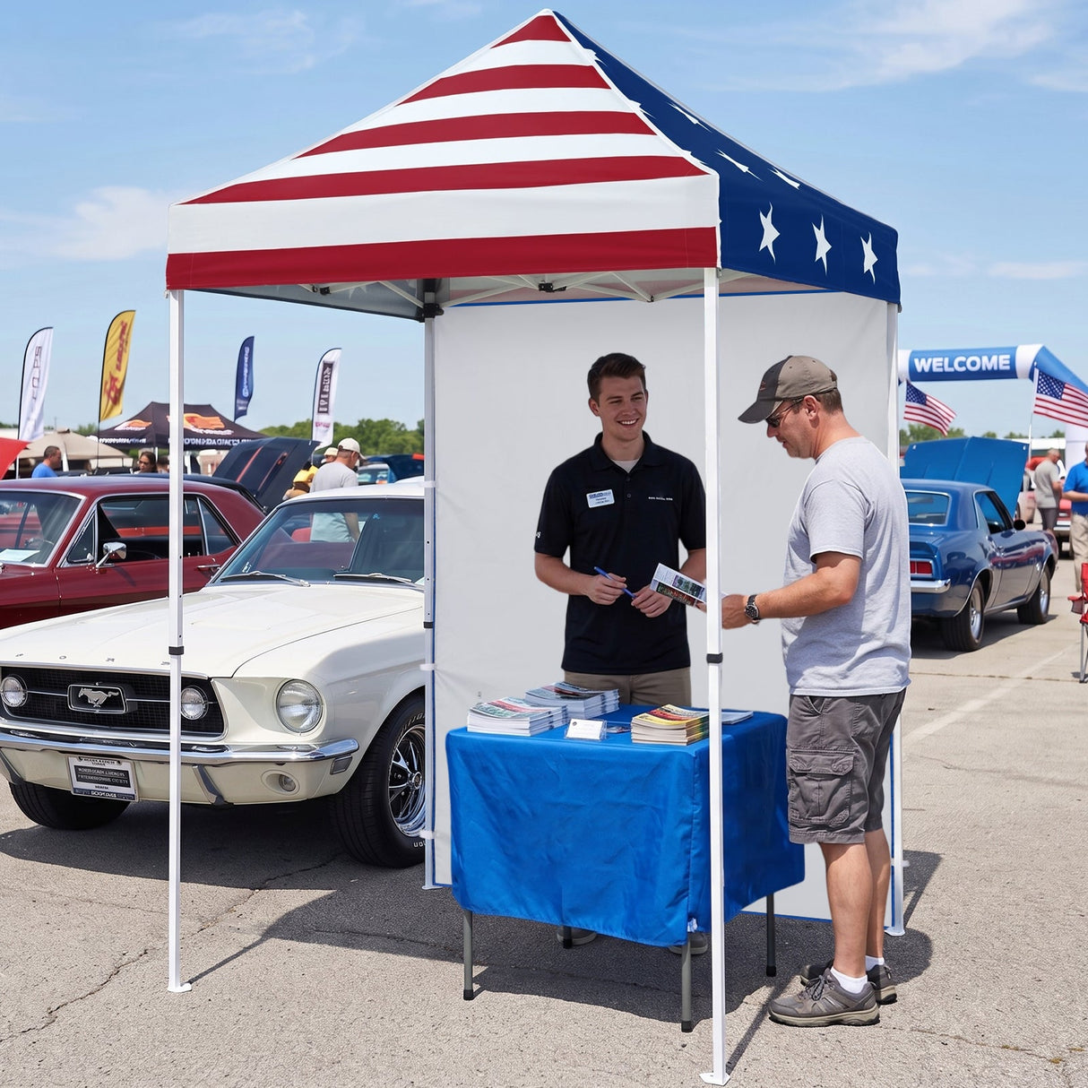 5x5 Straight Leg Pop Up Canopy Tent with One Removable Sunwall - Eagle Peak®