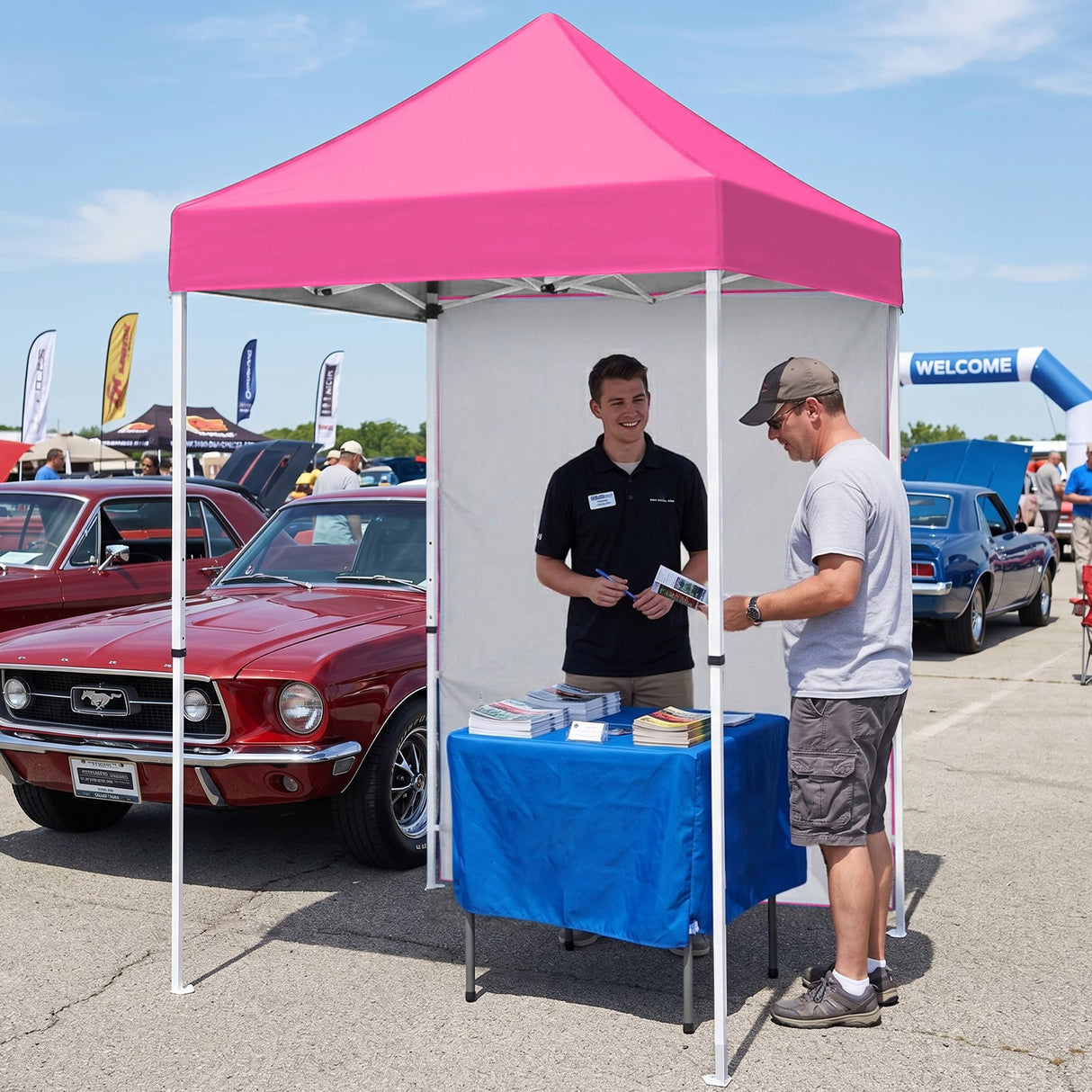 5x5 Straight Leg Pop Up Canopy Tent with One Removable Sunwall - Eagle Peak®