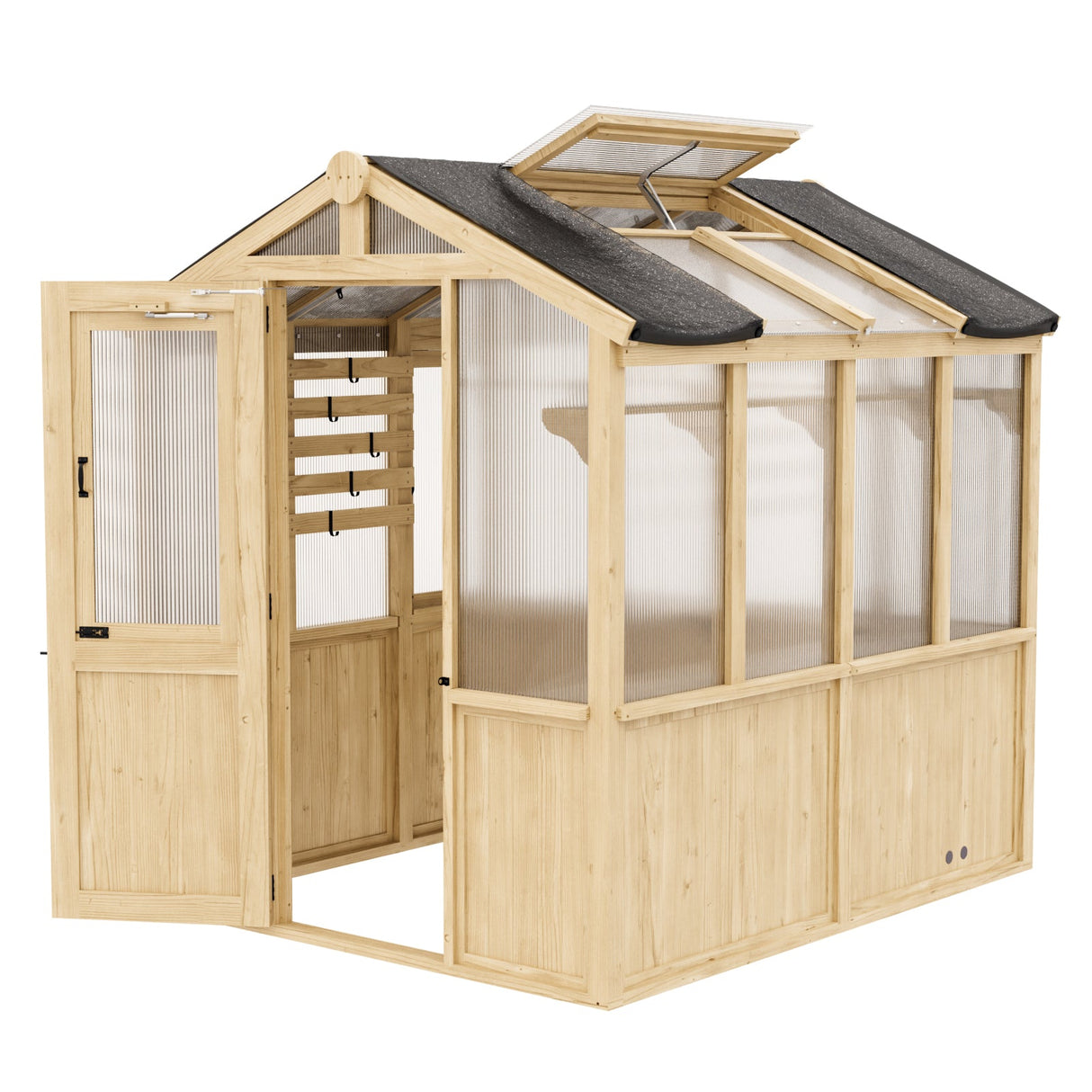 6.7x6x7.7 ft / 6.7x7.8x7.7 ft/ 6.7x9.7x7.7 ft Wood Greenhouse - Eagle Peak Custom Canopy Tent