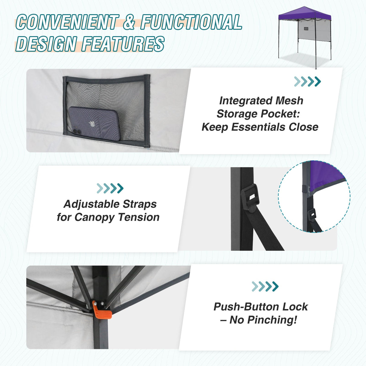6x4 ft Instant Pop Up Canopy with Adjustable Sun Wall - Eagle Peak Custom Canopy Tent