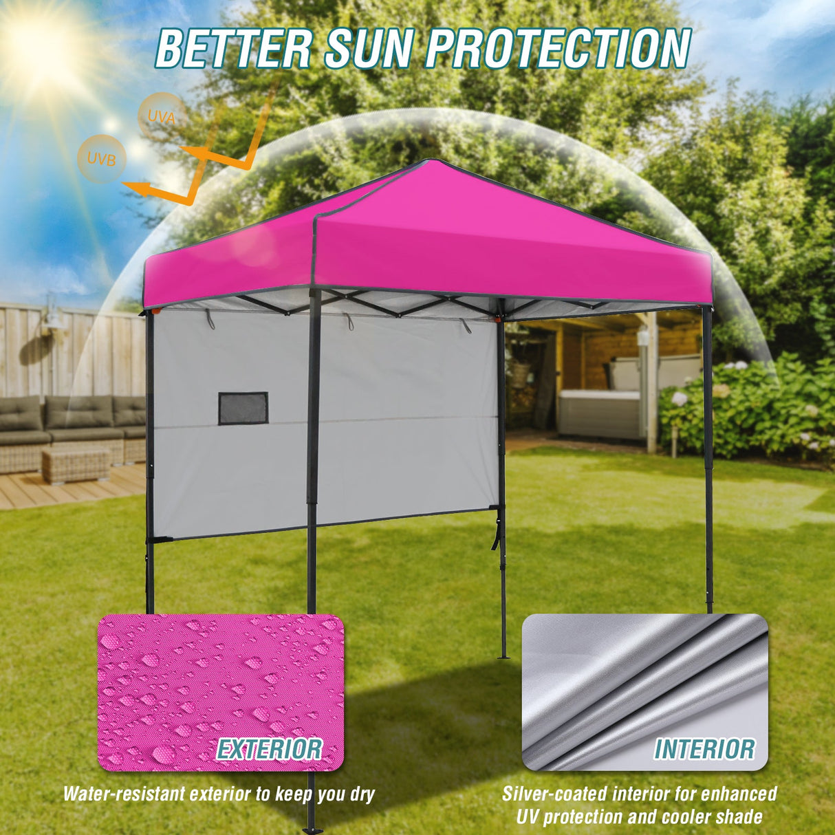6x4 ft Instant Pop Up Canopy with Adjustable Sun Wall - Eagle Peak Custom Canopy Tent