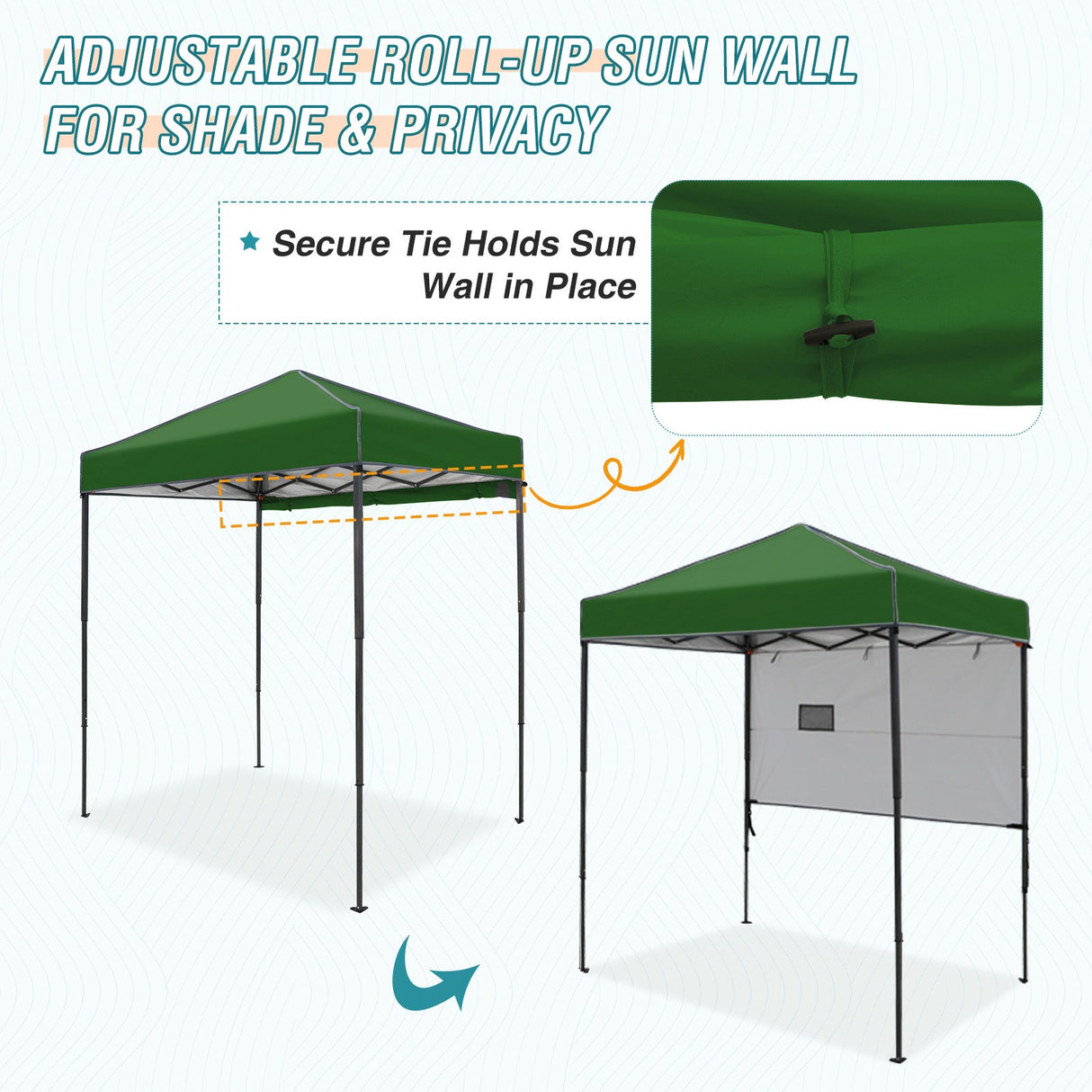 6x4 ft Instant Pop Up Canopy with Adjustable Sun Wall - Eagle Peak Custom Canopy Tent