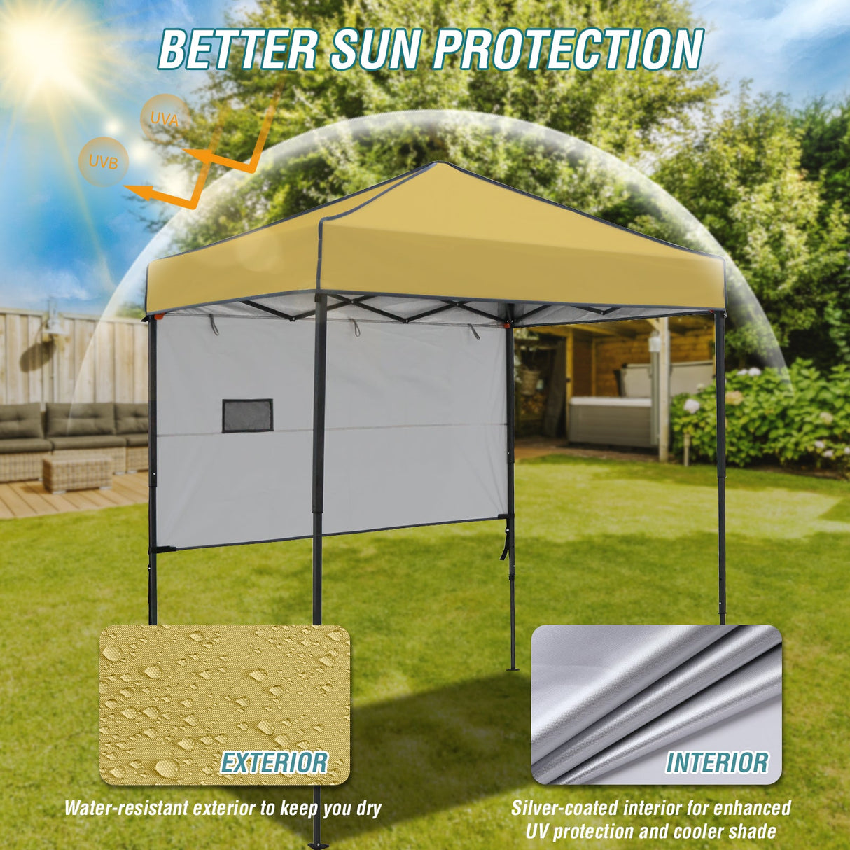 6x4 ft Instant Pop Up Canopy with Adjustable Sun Wall - Eagle Peak Custom Canopy Tent