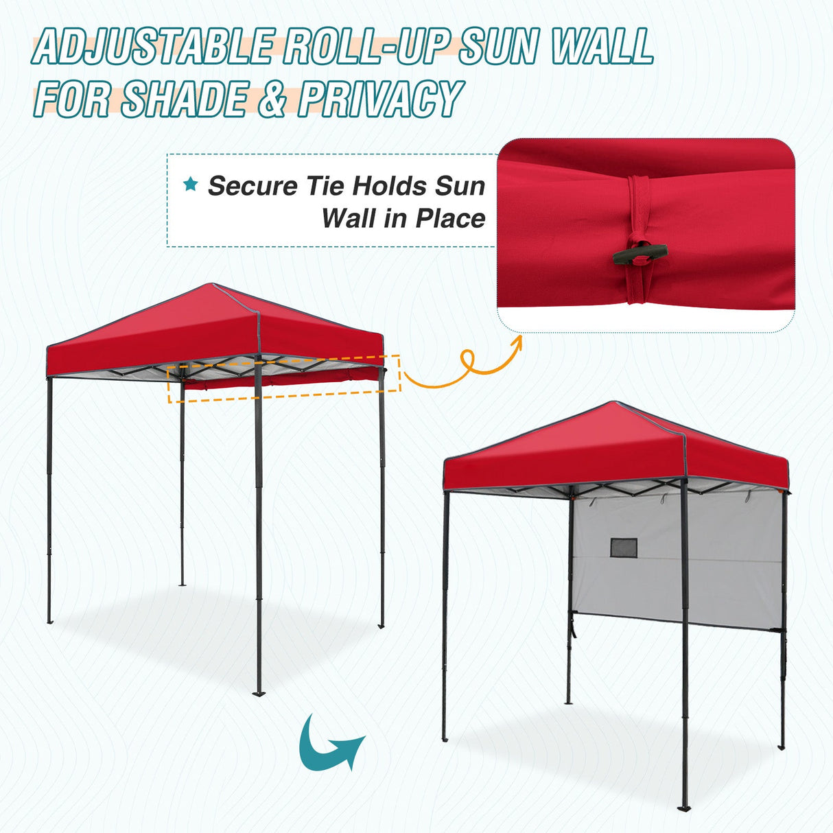 6x4 ft Instant Pop Up Canopy with Adjustable Sun Wall - Eagle Peak Custom Canopy Tent