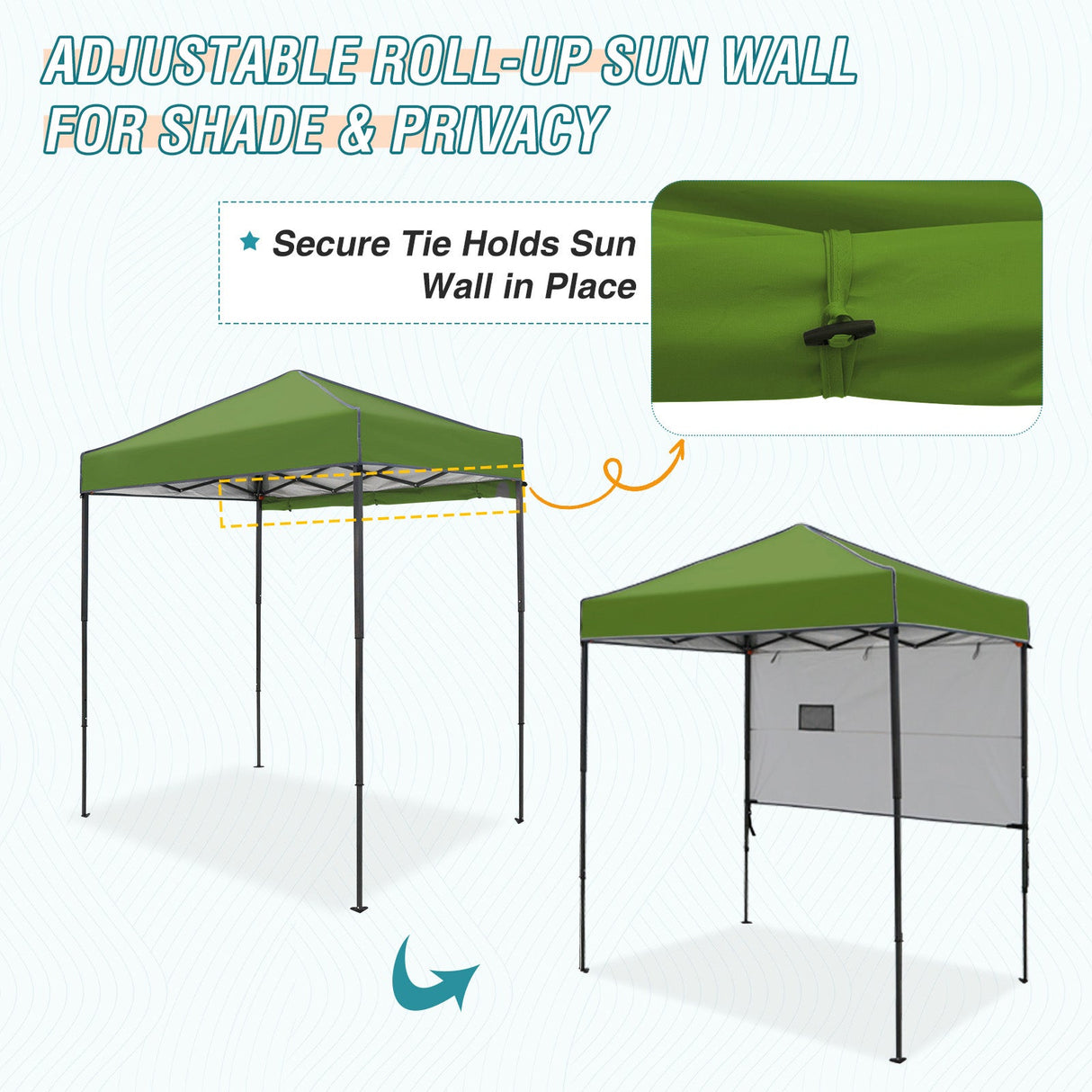6x4 ft Instant Pop Up Canopy with Adjustable Sun Wall - Eagle Peak Custom Canopy Tent