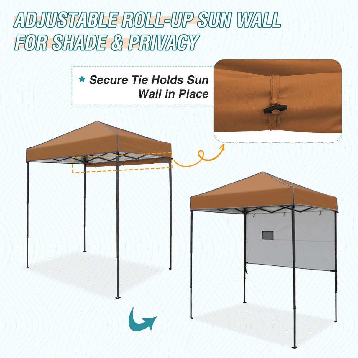 6x4 ft Instant Pop Up Canopy with Adjustable Sun Wall - Eagle Peak Custom Canopy Tent