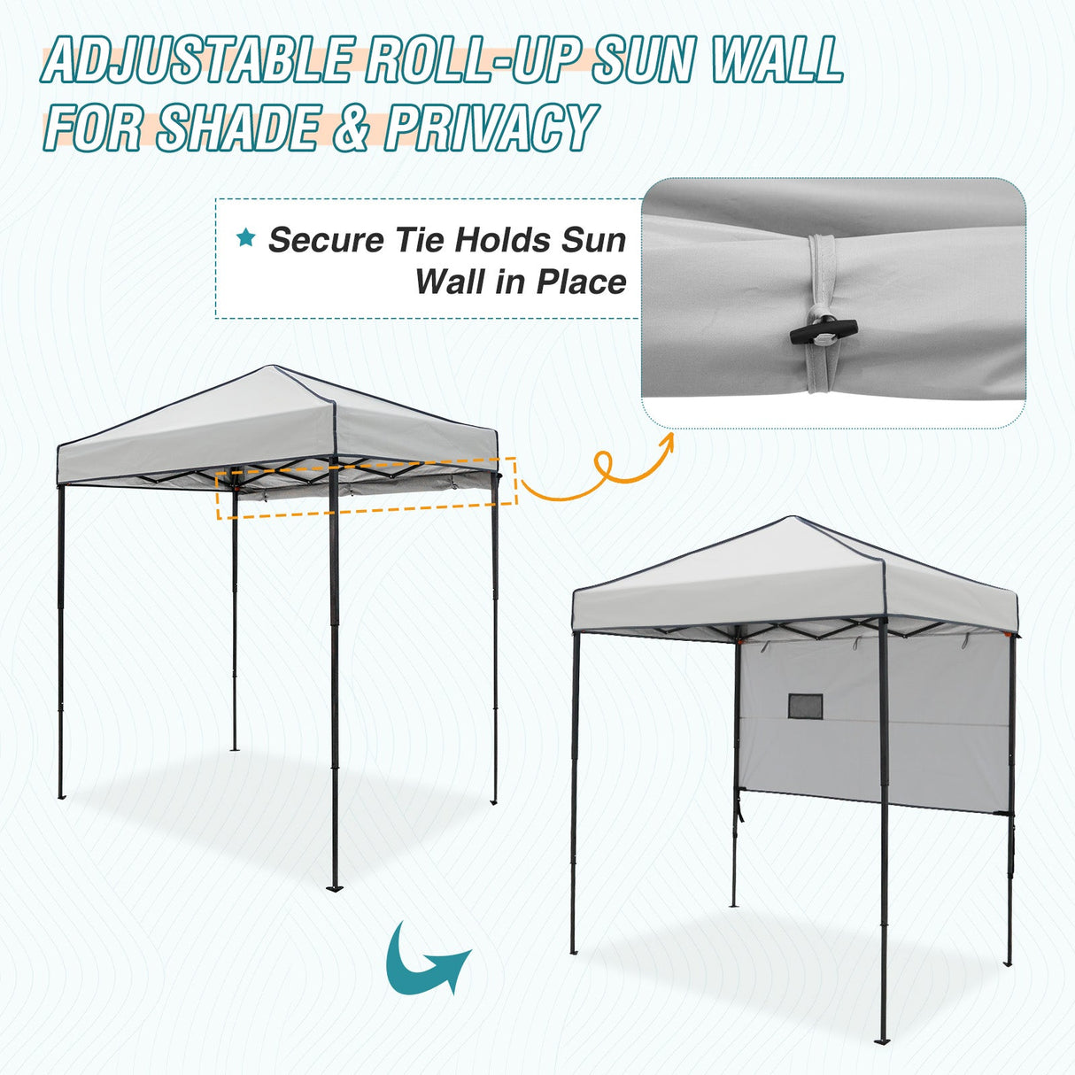 6x4 ft Instant Pop Up Canopy with Adjustable Sun Wall - Eagle Peak Custom Canopy Tent