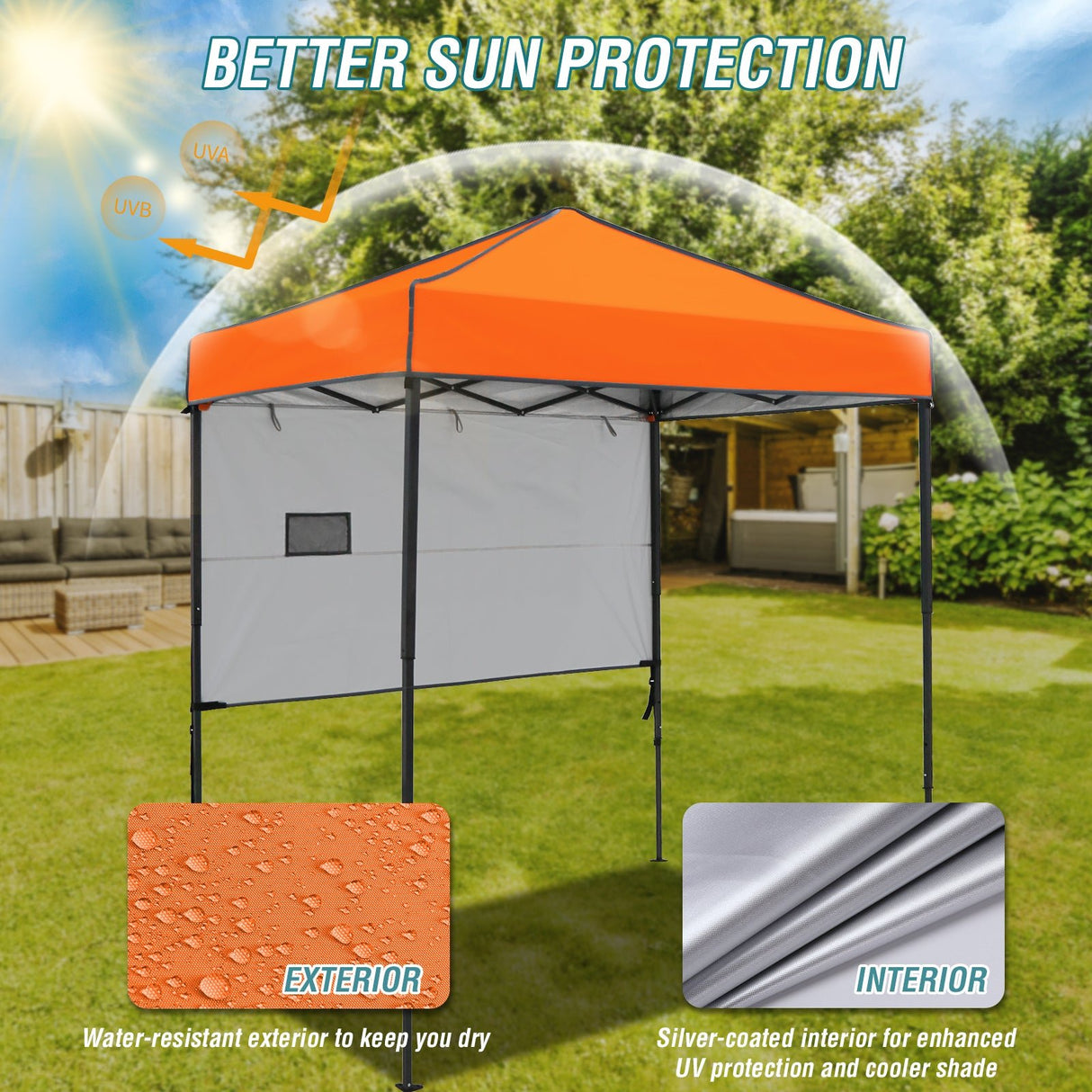 6x4 ft Instant Pop Up Canopy with Adjustable Sun Wall - Eagle Peak Custom Canopy Tent