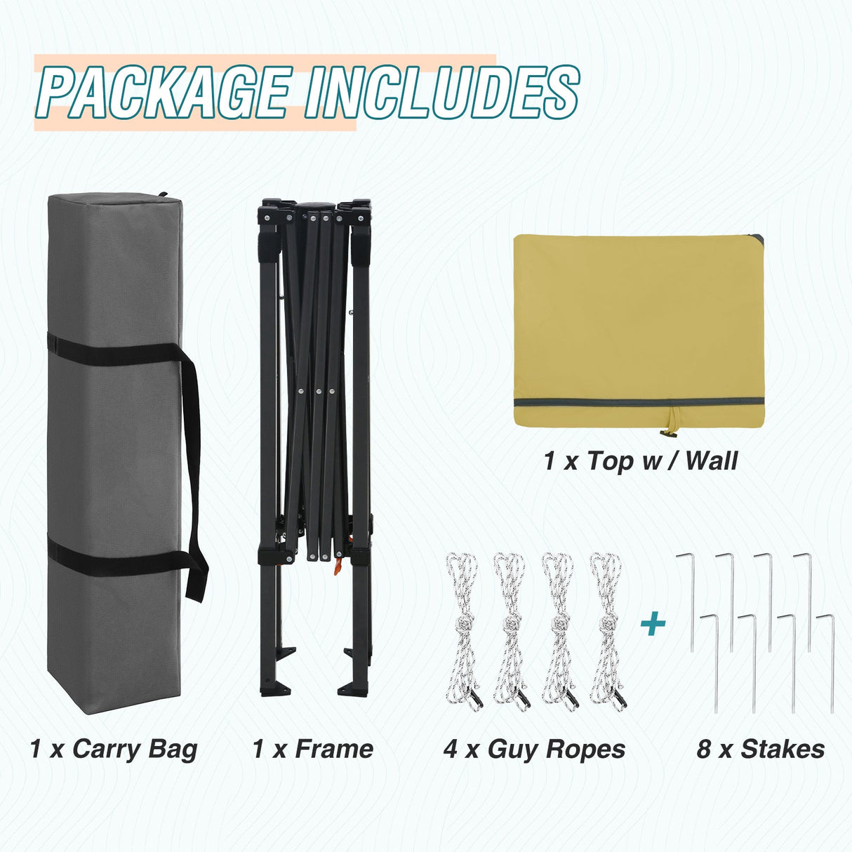 6x4 ft Instant Pop Up Canopy with Adjustable Sun Wall - Eagle Peak Custom Canopy Tent