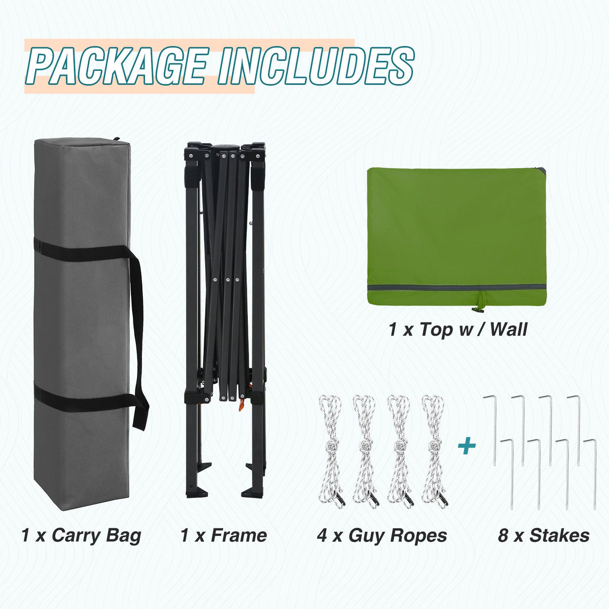 6x4 ft Instant Pop Up Canopy with Adjustable Sun Wall - Eagle Peak Custom Canopy Tent