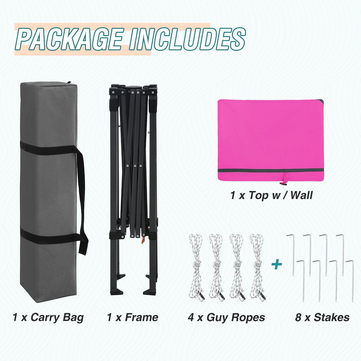 6x4 ft Instant Pop Up Canopy with Adjustable Sun Wall - Eagle Peak Custom Canopy Tent